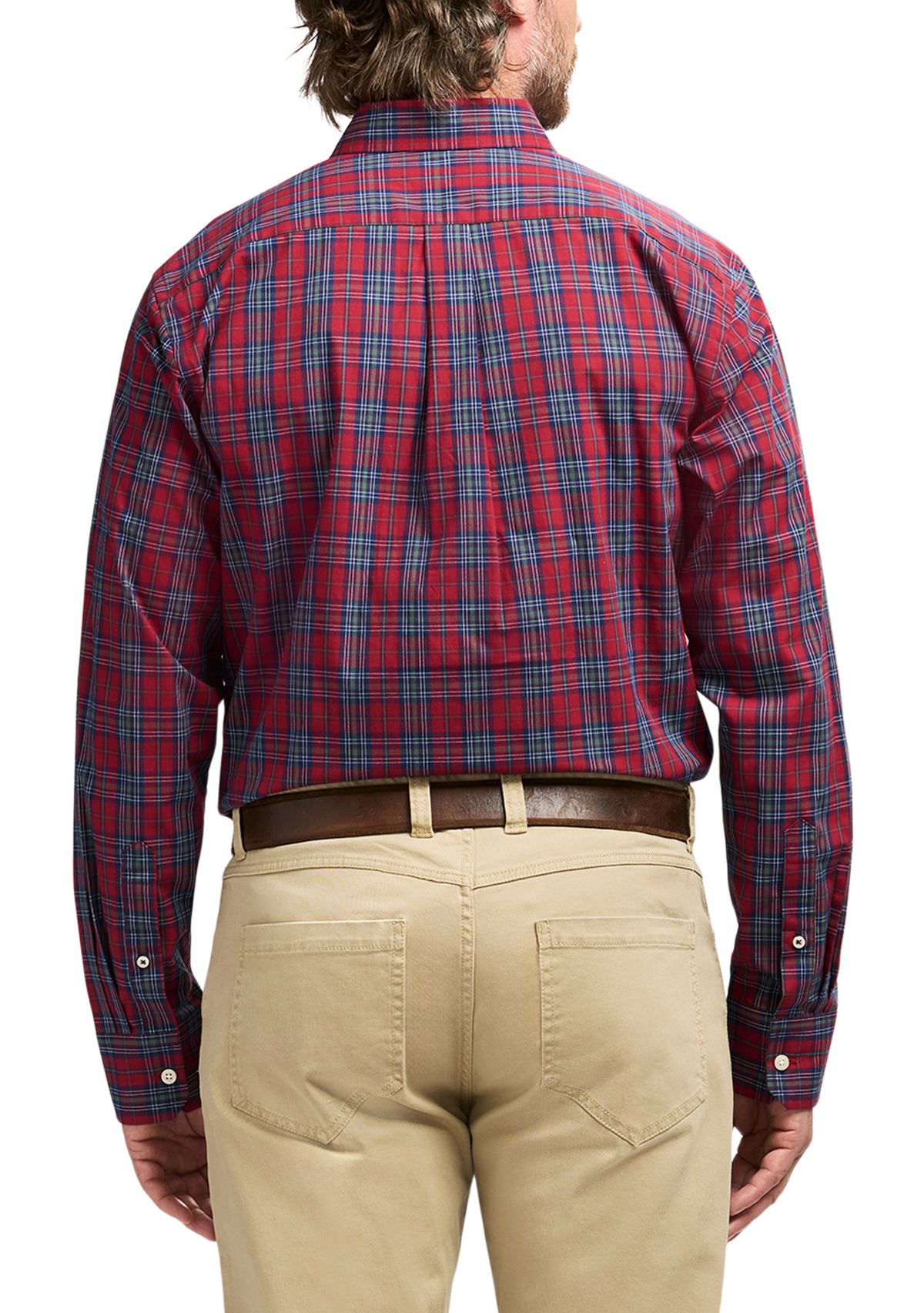 Holiday Tartan Long Sleeve Button Down Dress Shirt 