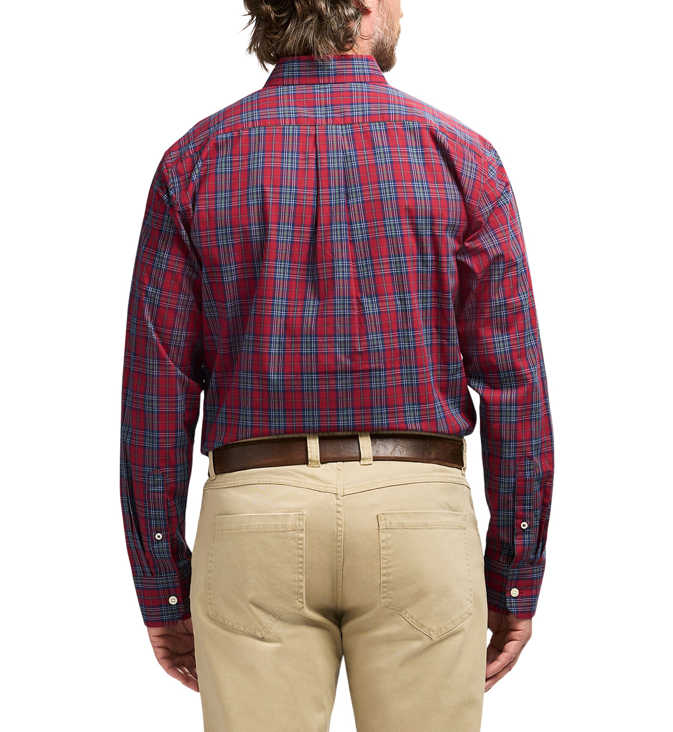 Holiday Tartan Long Sleeve Button Down Dress Shirt 