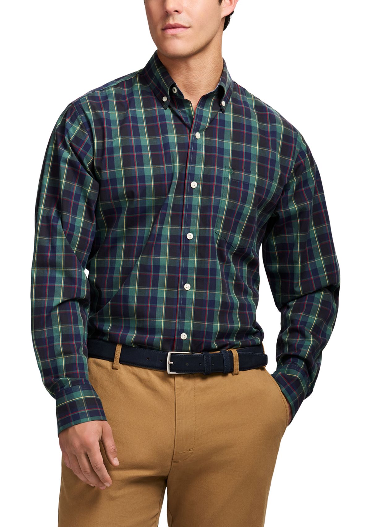Holiday Tartan Long Sleeve Button Down Dress Shirt