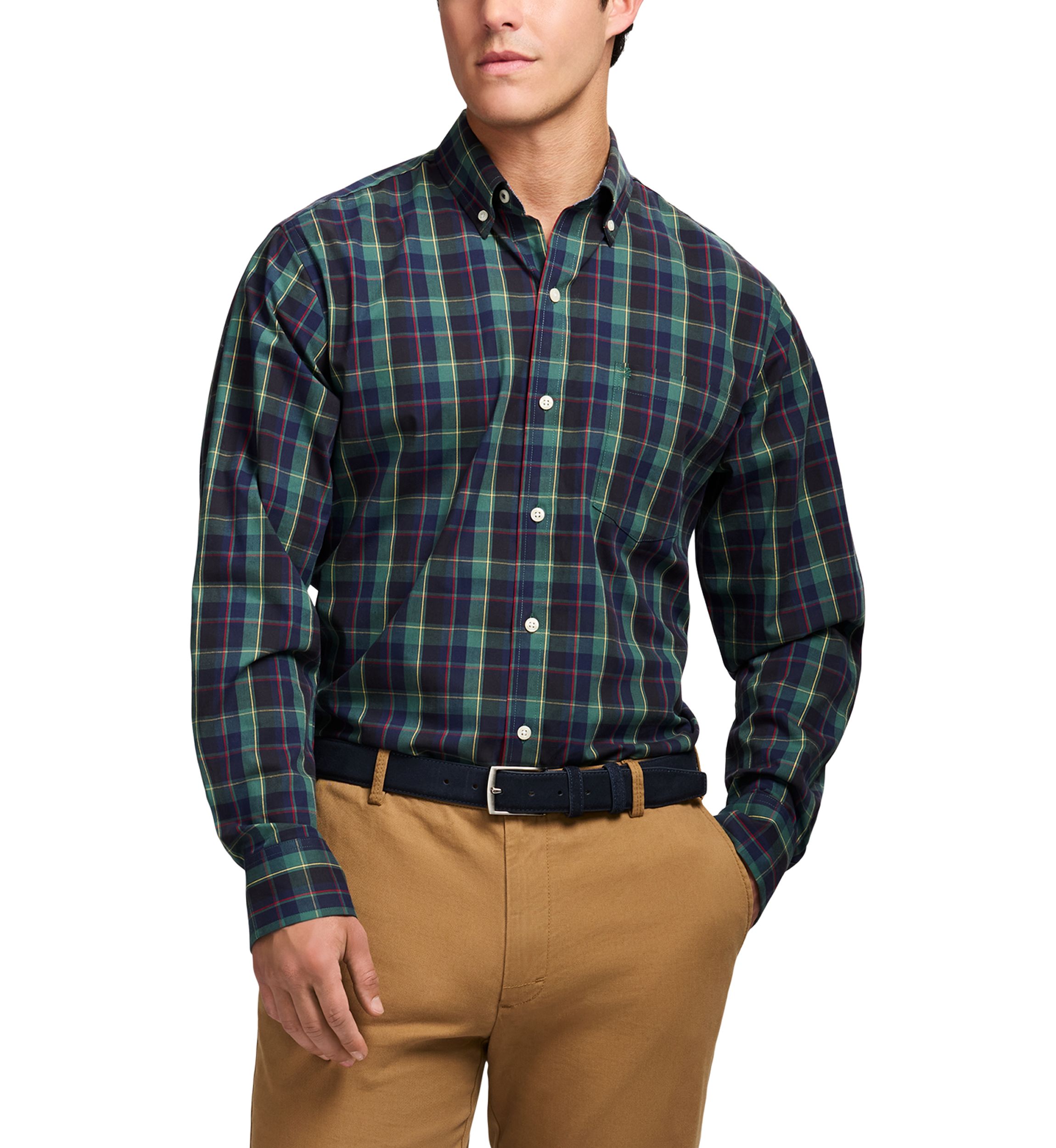 Holiday Tartan Long Sleeve Button Down Dress Shirt