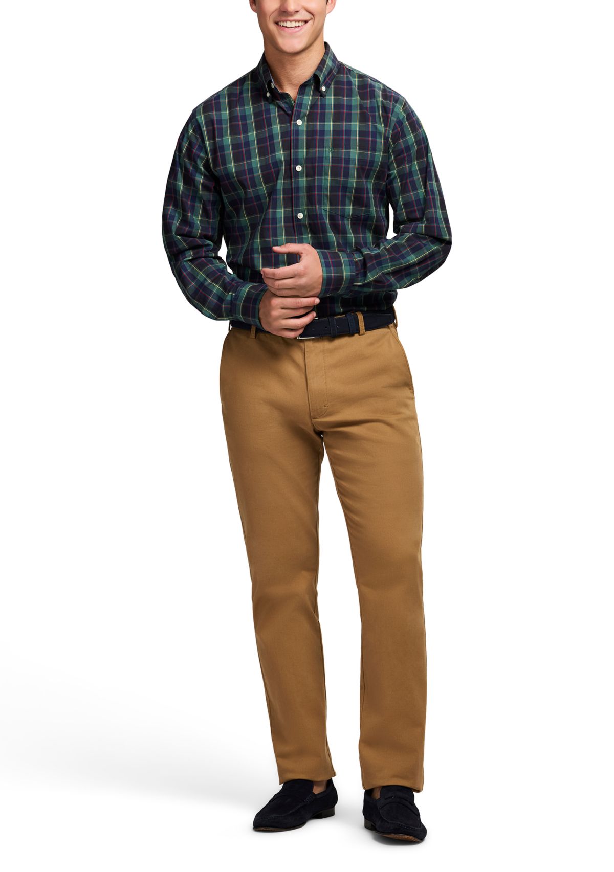 Holiday Tartan Long Sleeve Button Down Dress Shirt