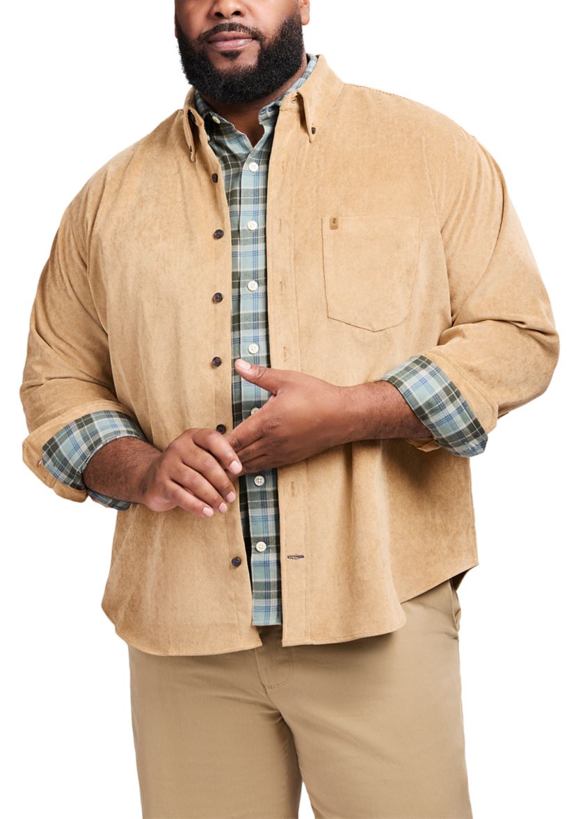 Big & Tall Long Sleeve Corduroy Button Down Shirt