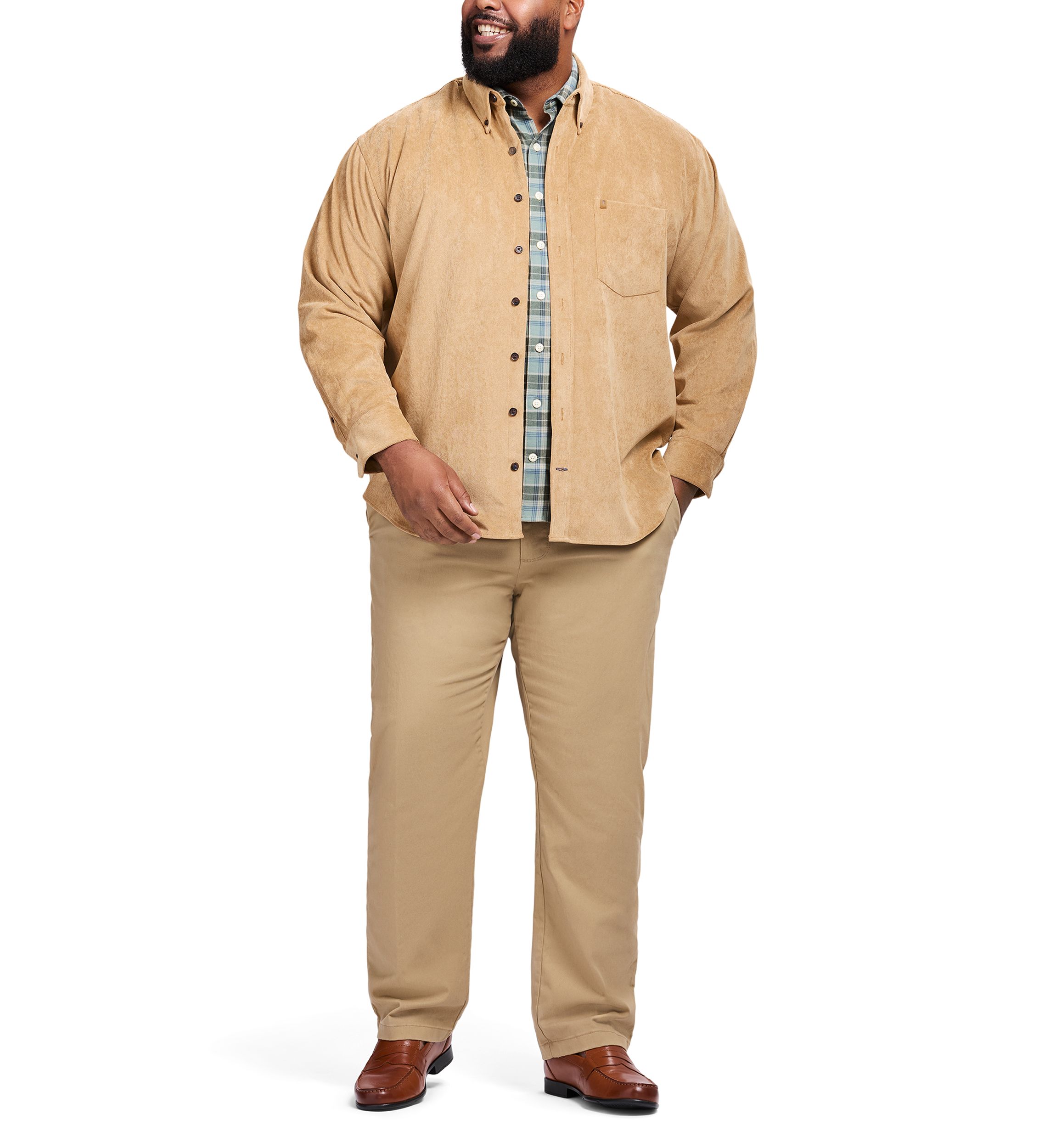 Big & Tall Long Sleeve Corduroy Button Down Shirt