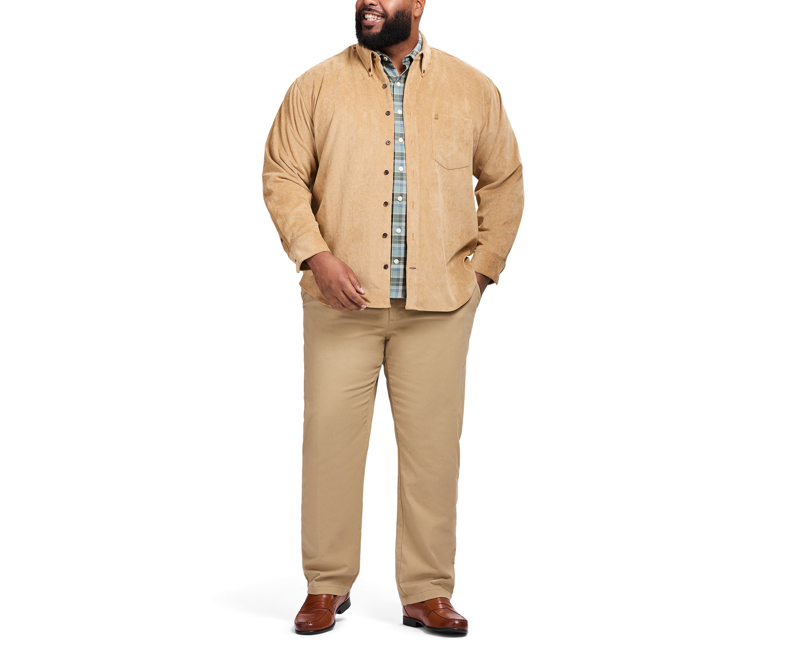 Big & Tall Long Sleeve Corduroy Button Down Shirt