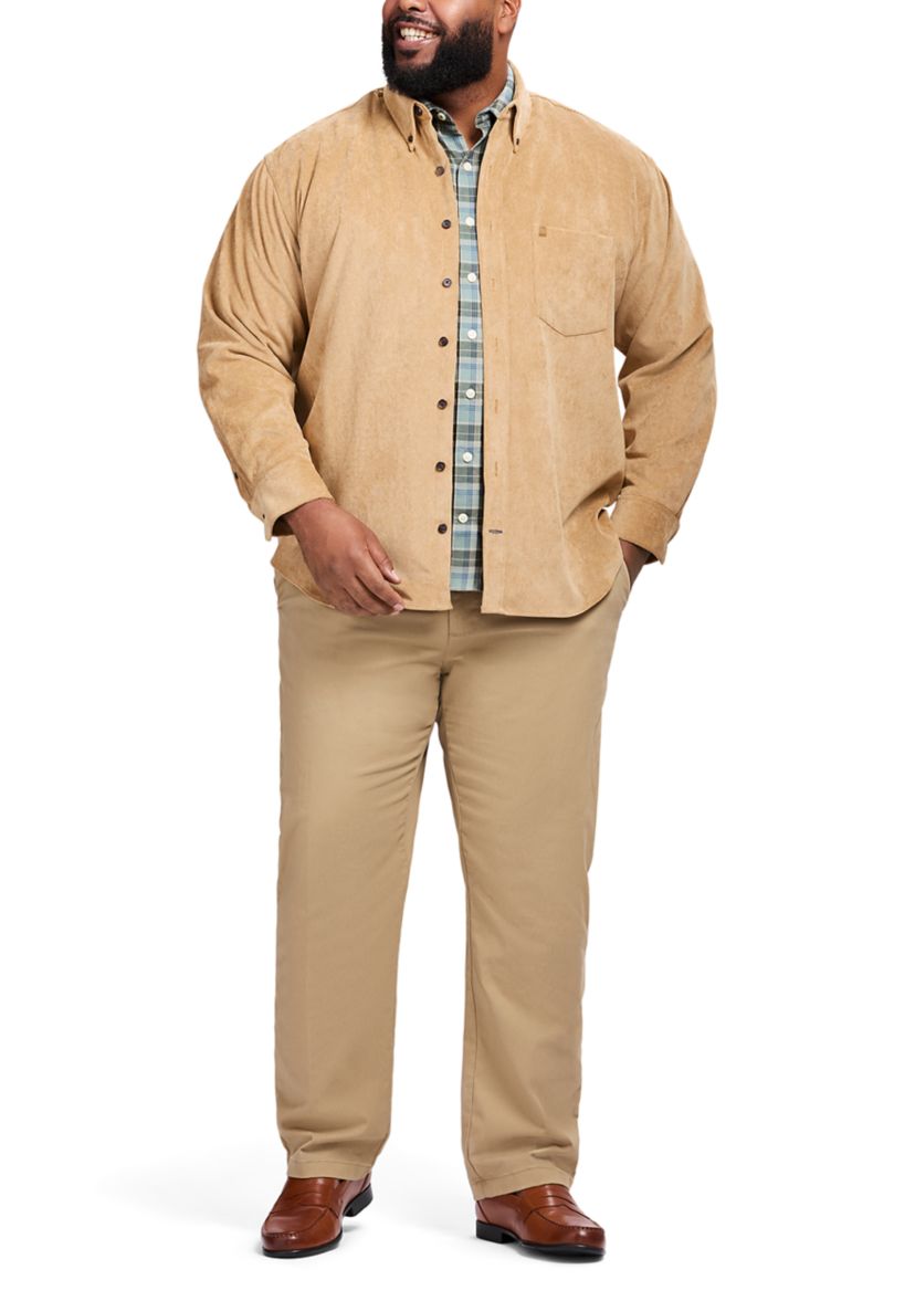 Big & Tall Long Sleeve Corduroy Button Down Shirt