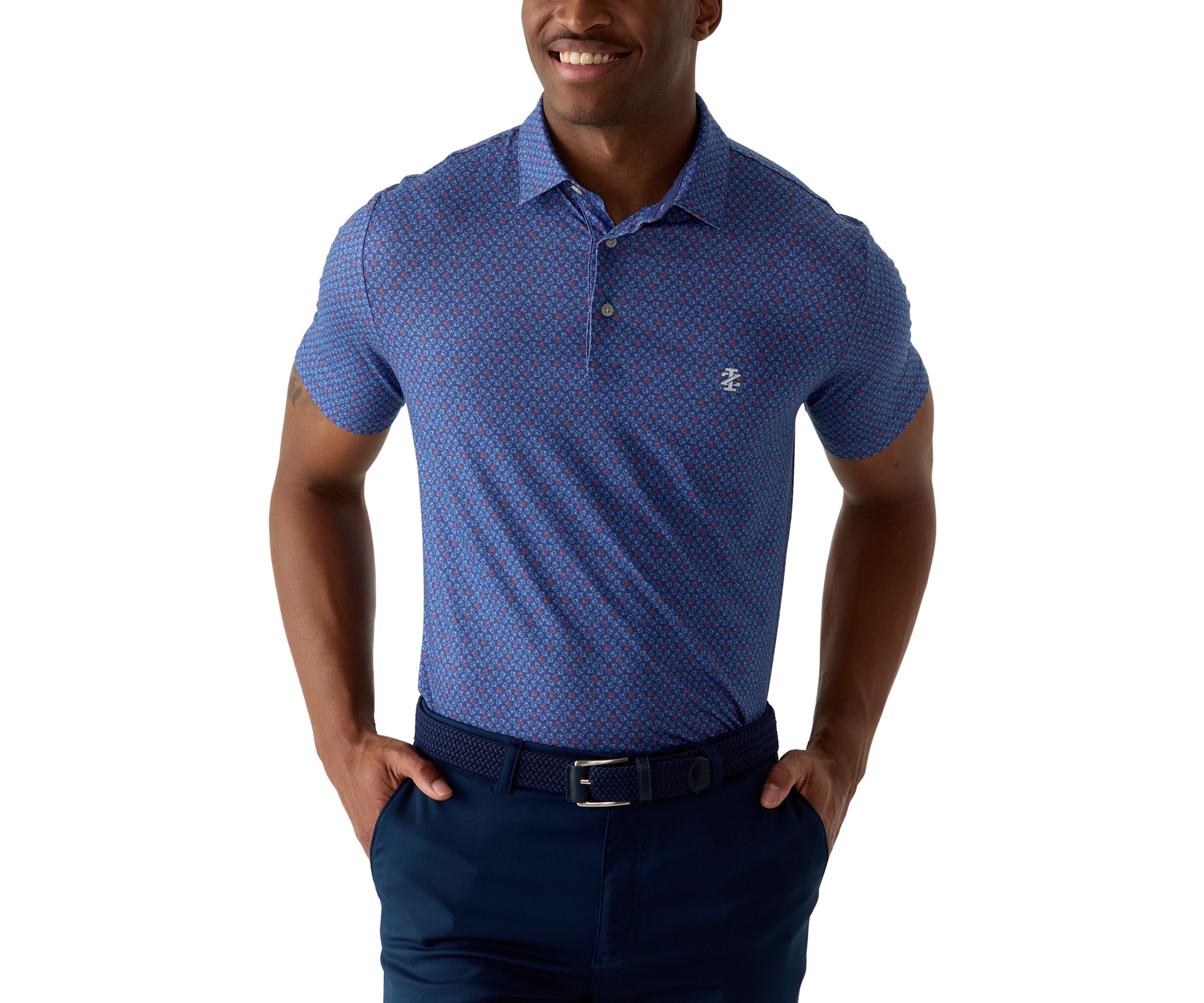 Crab Print Polo Shirt