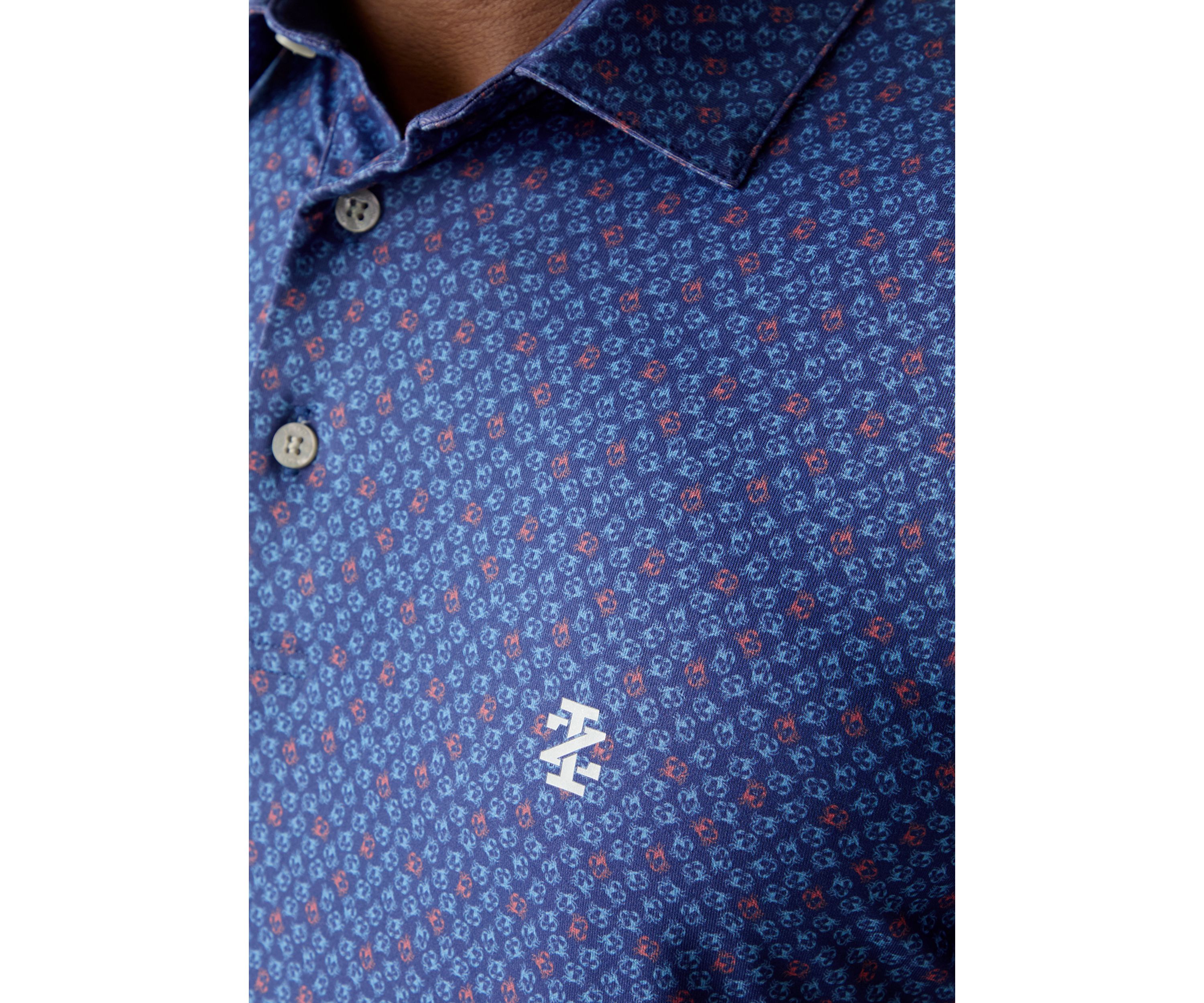 Crab Print Polo Shirt