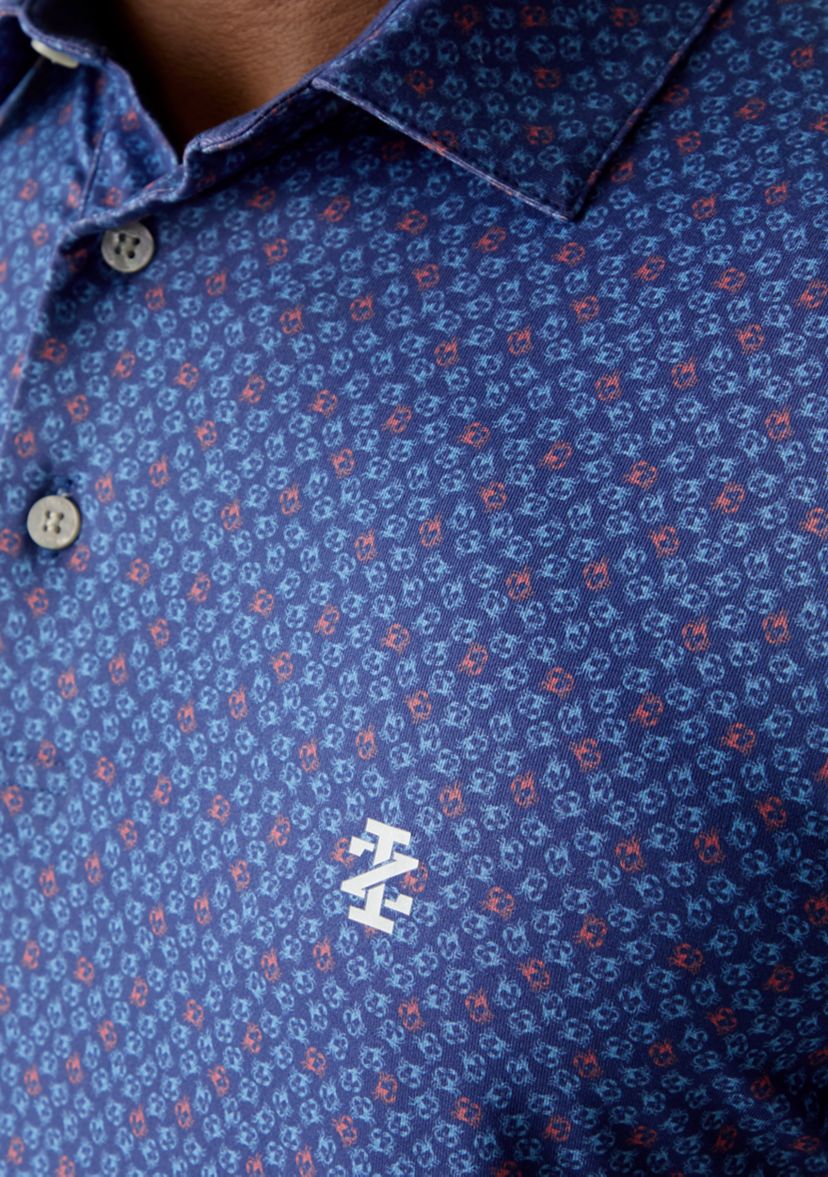 Crab Print Polo Shirt
