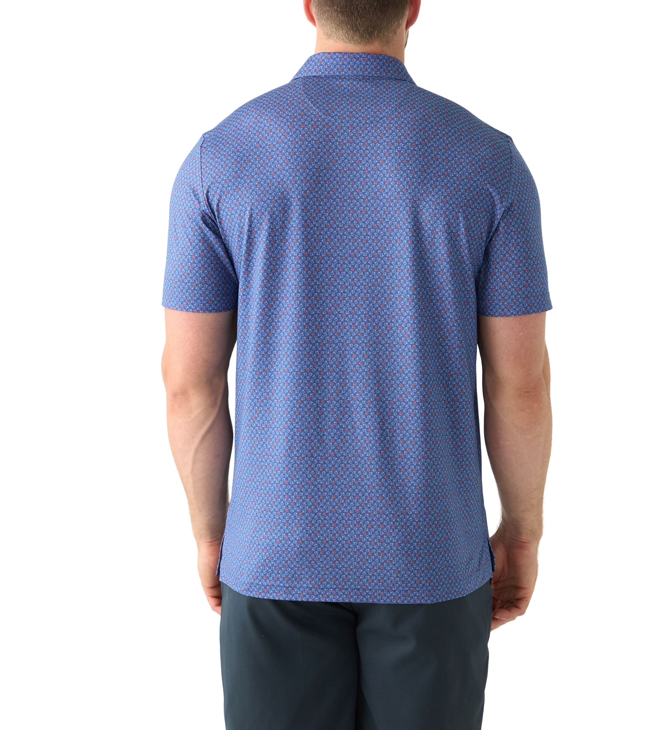 Big & Tall Short Sleeve Swingflex Crab Print Polo Shirt