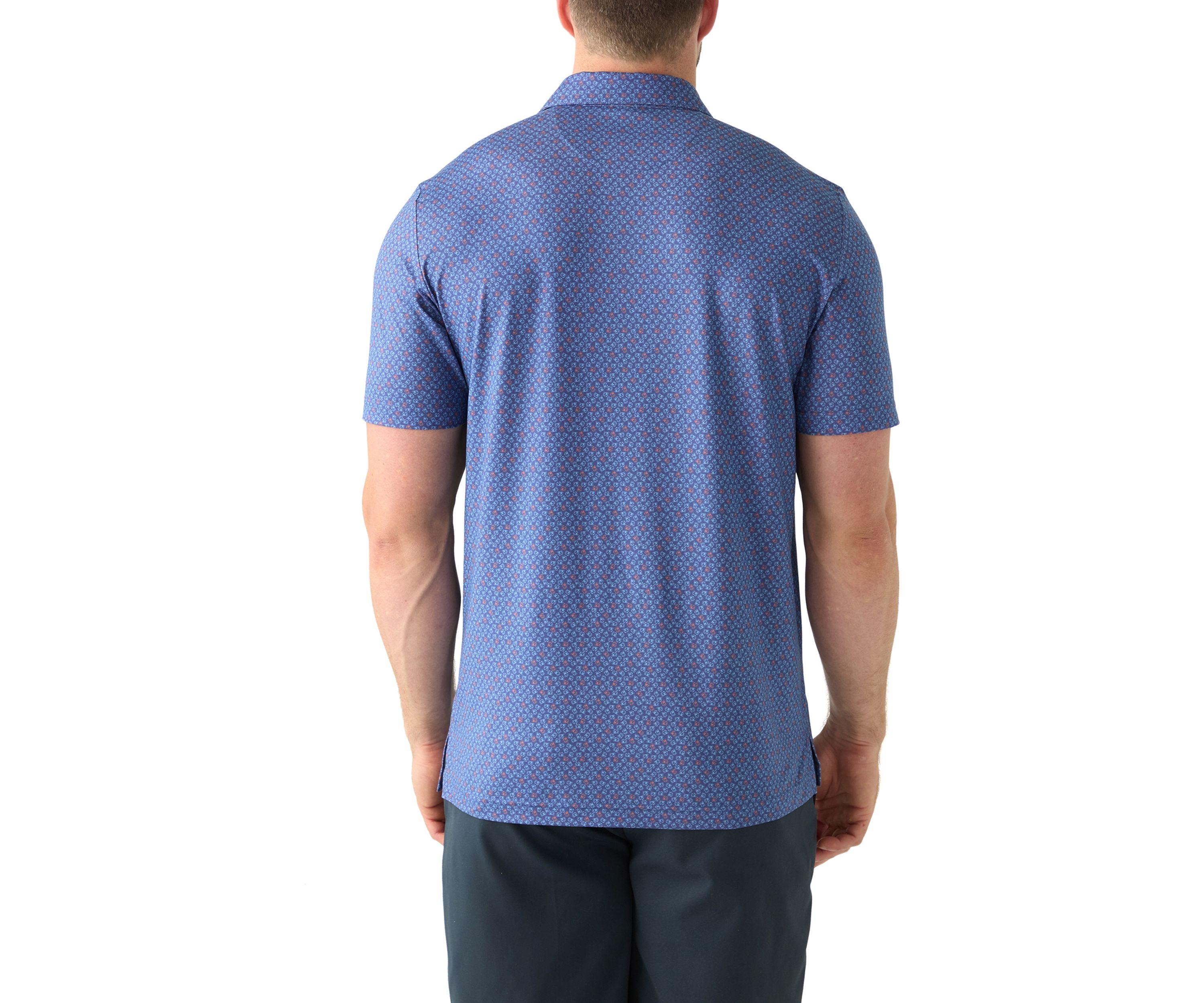 Big & Tall Short Sleeve Swingflex Crab Print Polo Shirt