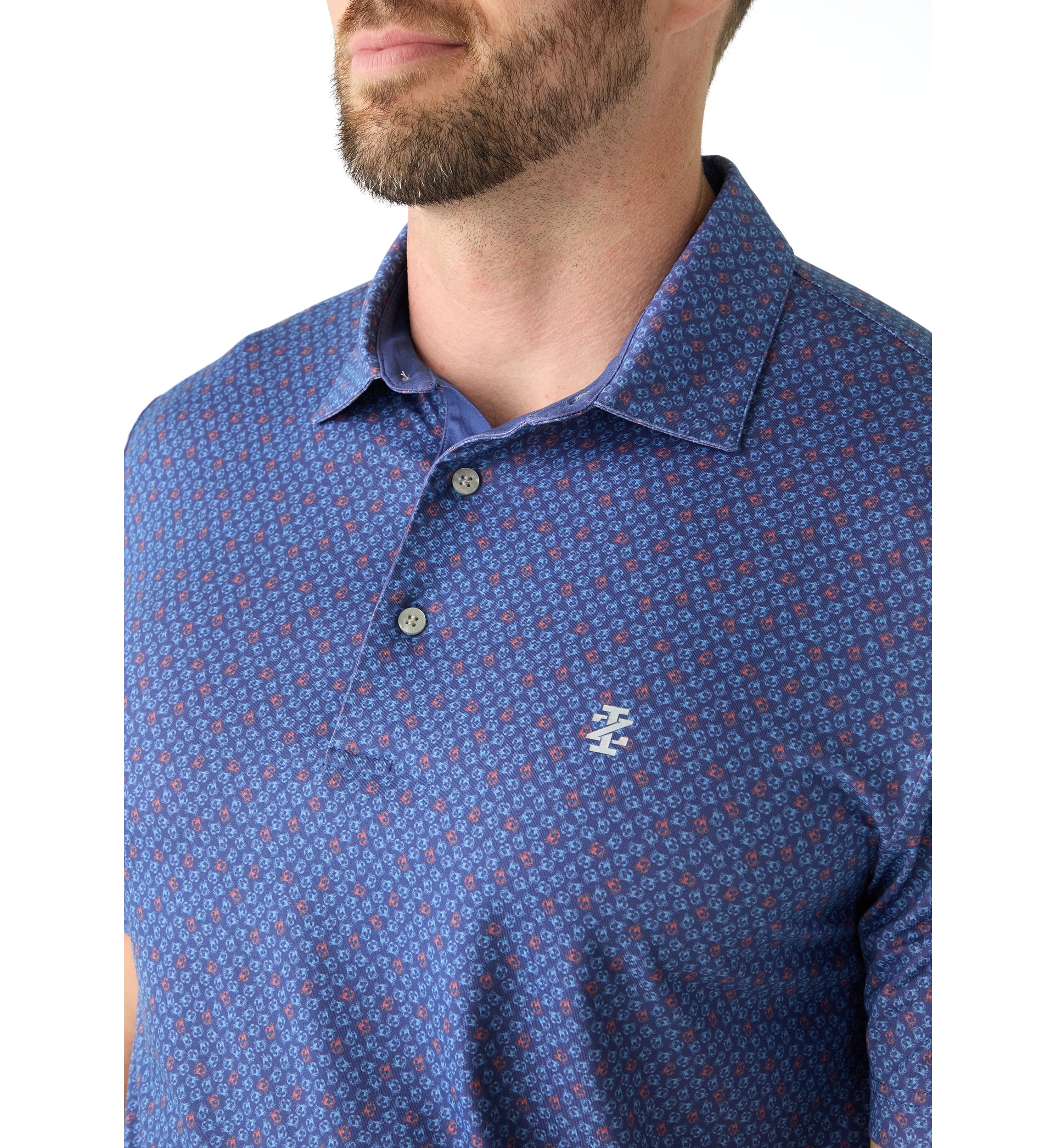 Big & Tall Short Sleeve Swingflex Crab Print Polo Shirt