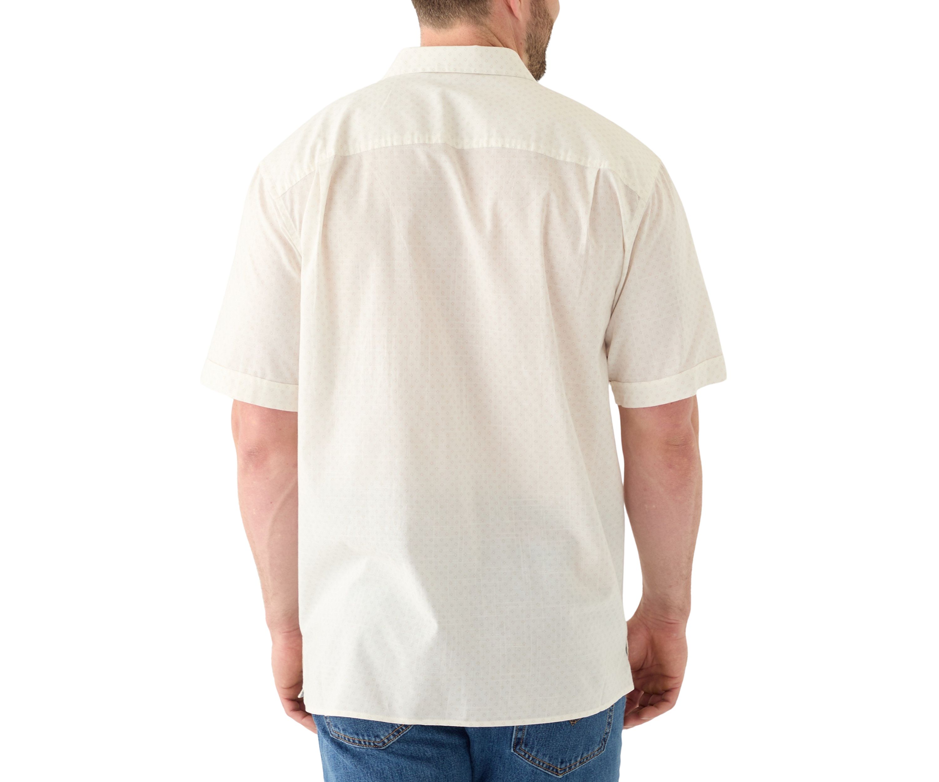 Big & Tall Short Sleeve Lux Saltwater Dunes Spaced Print Shirt