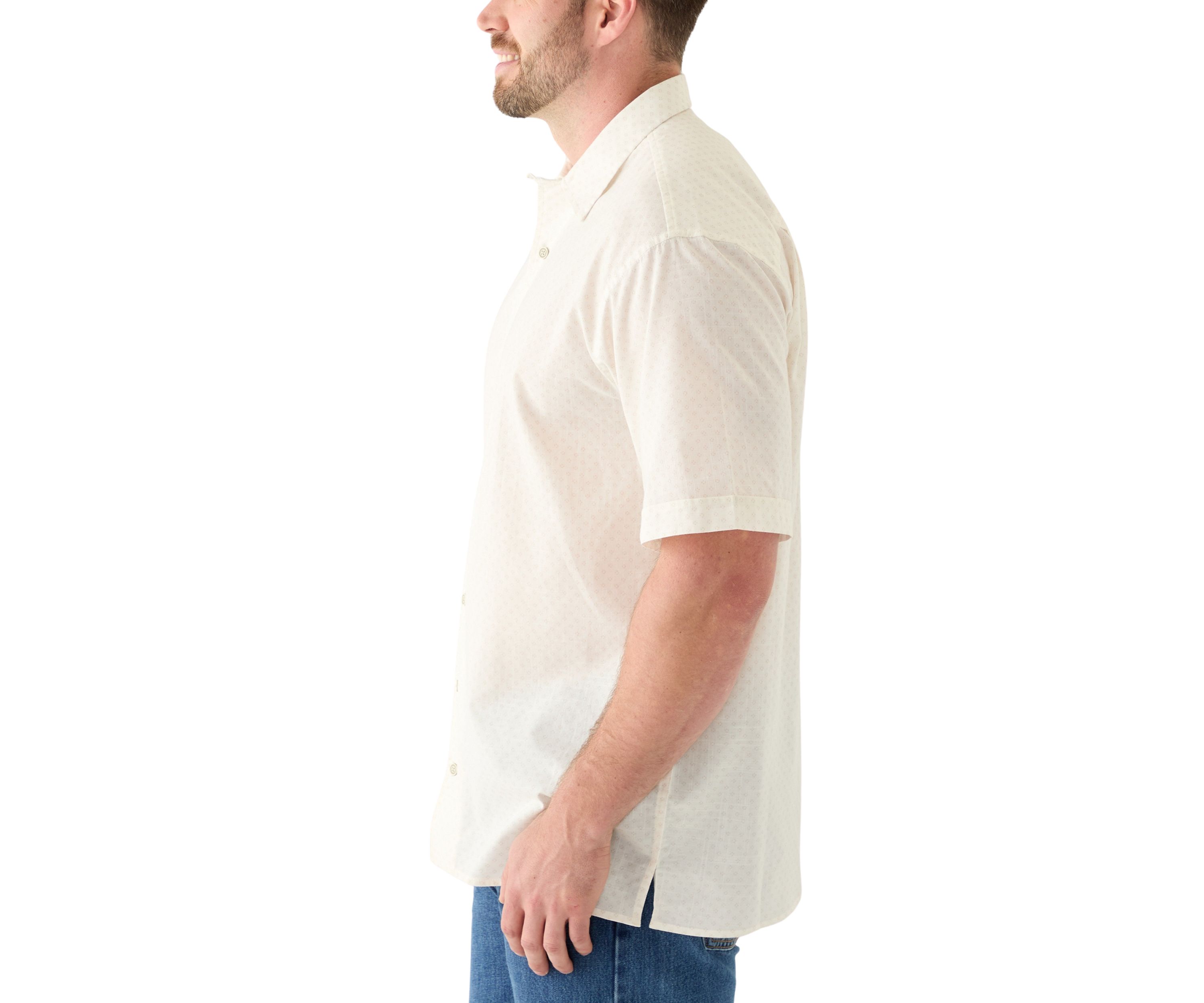 Big & Tall Short Sleeve Lux Saltwater Dunes Spaced Print Shirt