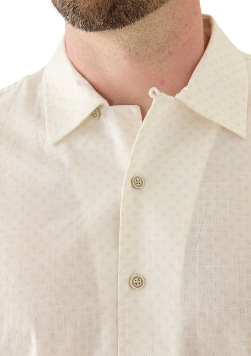 Big & Tall Short Sleeve Lux Saltwater Dunes Spaced Print Shirt