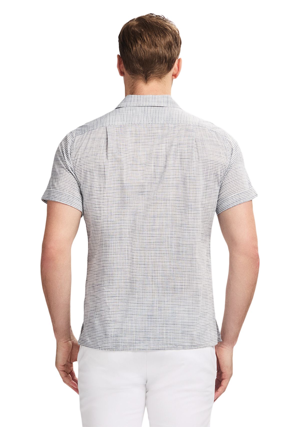 Short Sleeve Woven Saltwater Dune Texture Button Up Shirt
