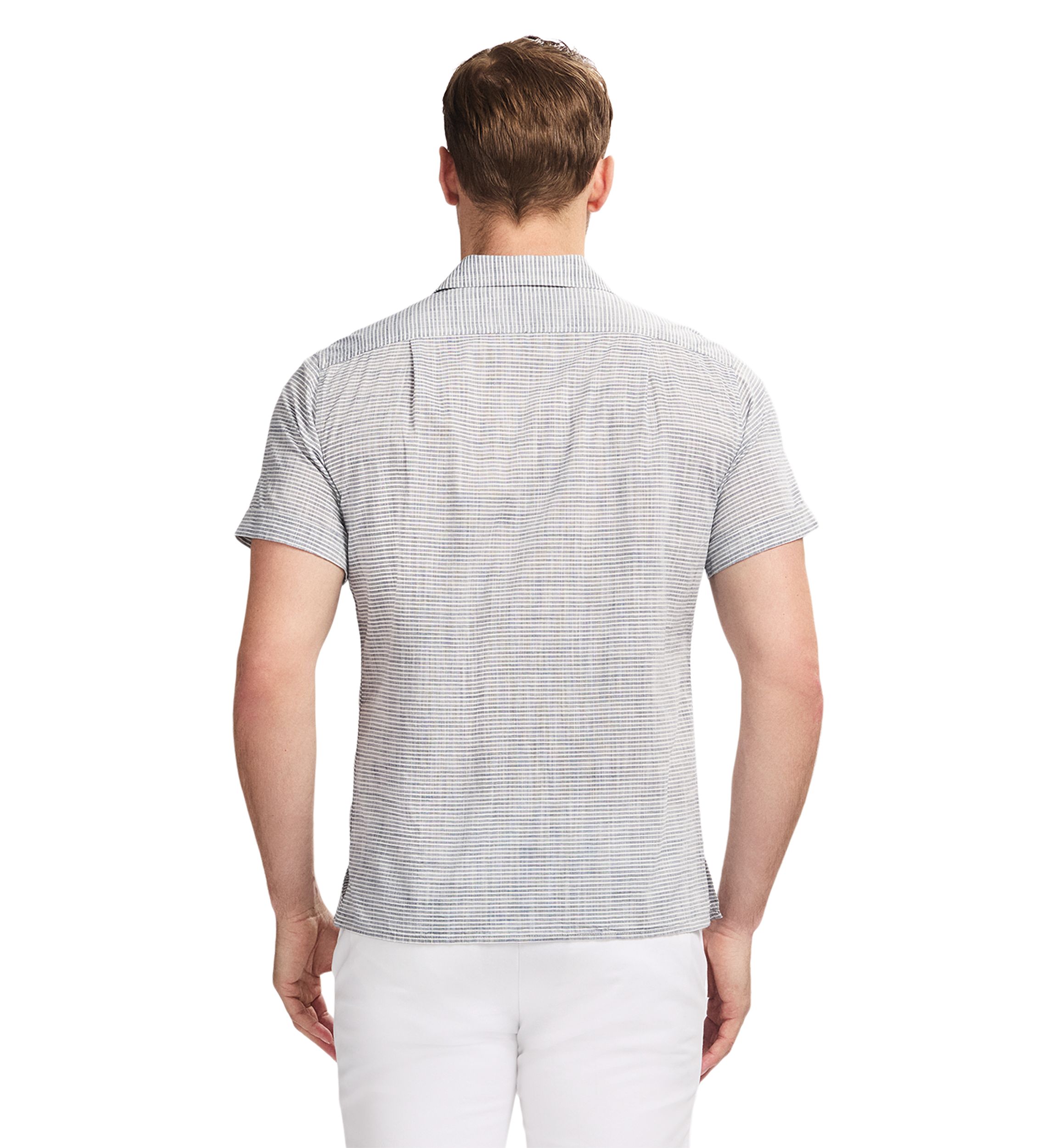 Short Sleeve Woven Saltwater Dune Texture Button Up Shirt