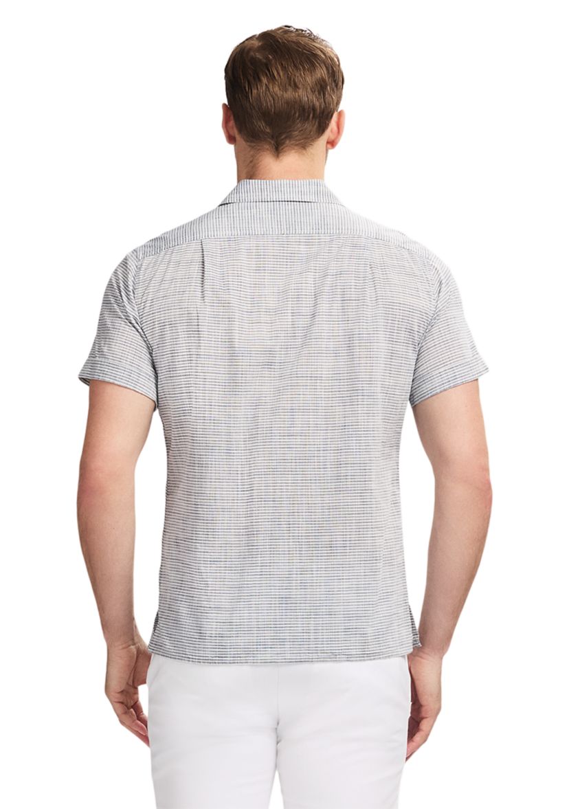 Short Sleeve Woven Saltwater Dune Texture Button Up Shirt
