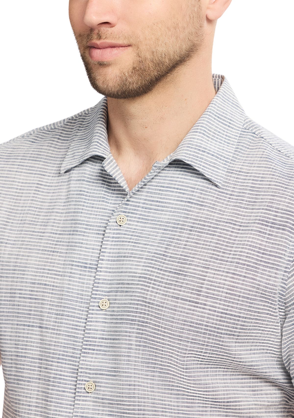 Short Sleeve Woven Saltwater Dune Texture Button Up Shirt