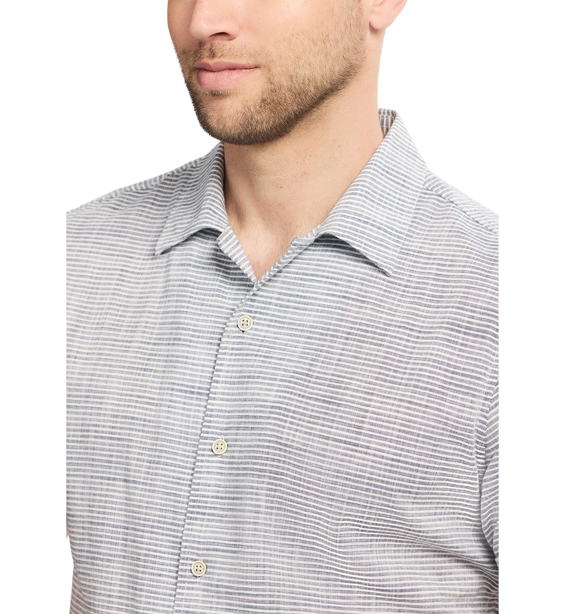 Short Sleeve Woven Saltwater Dune Texture Button Up Shirt