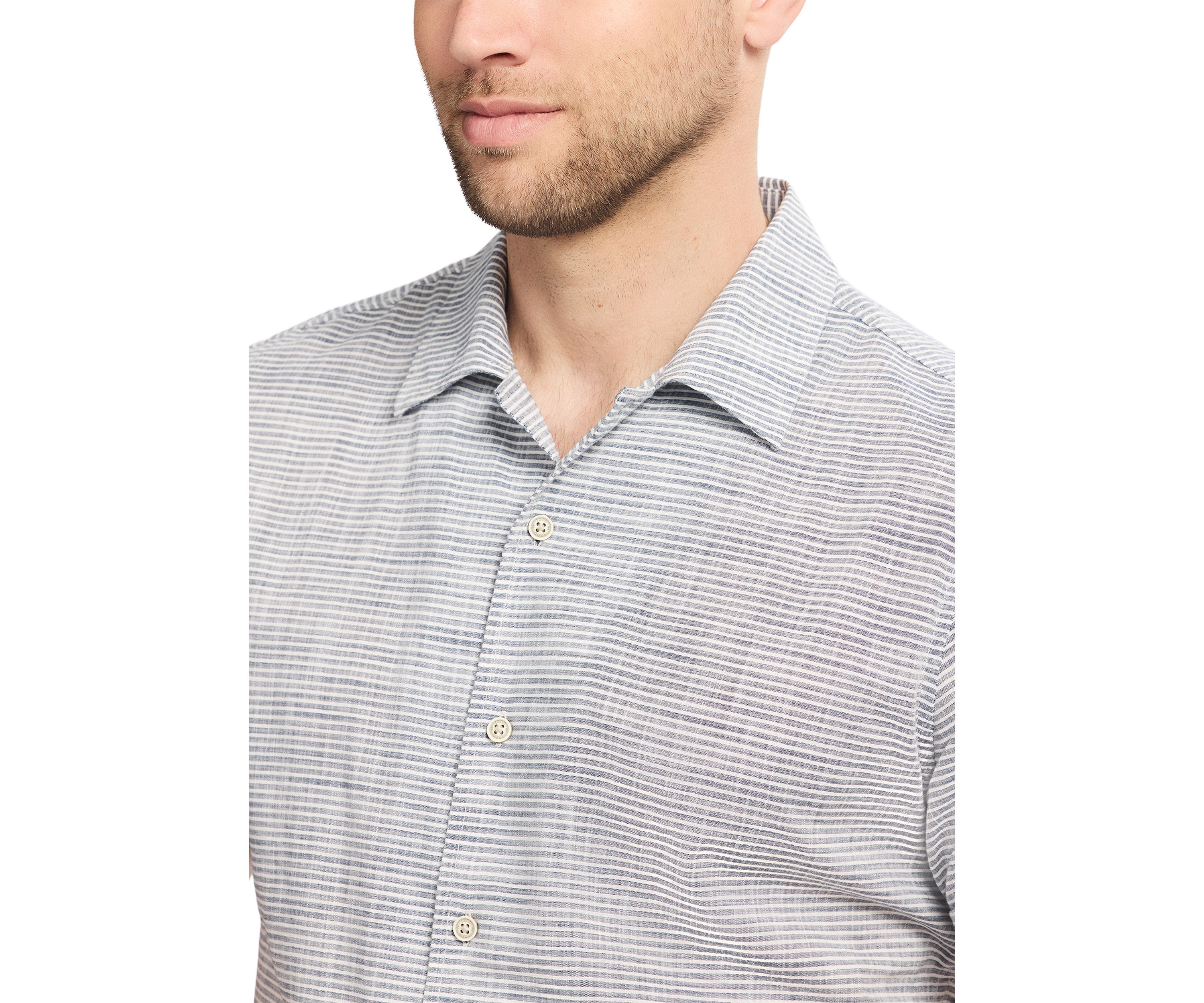 Short Sleeve Woven Saltwater Dune Texture Button Up Shirt