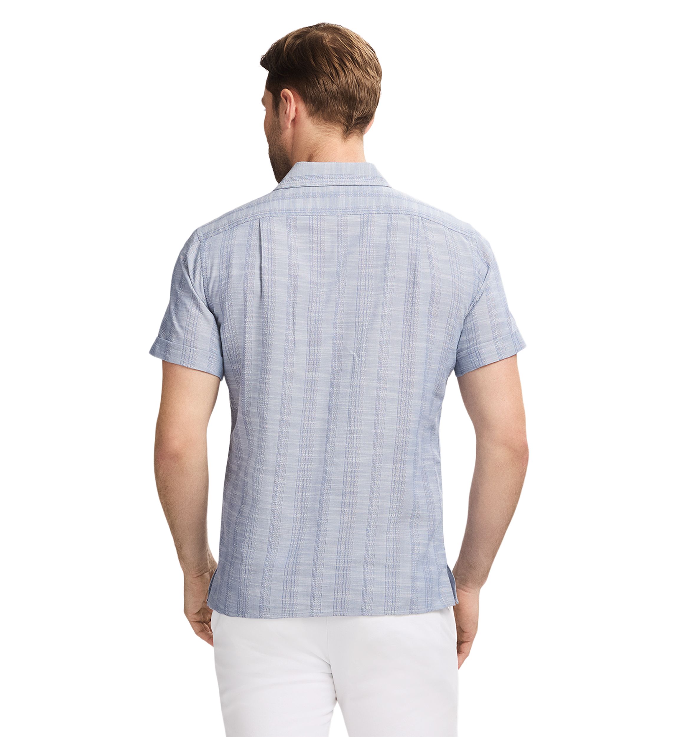 Short Sleeve Woven Saltwater Dune Texture Button Up Shirt