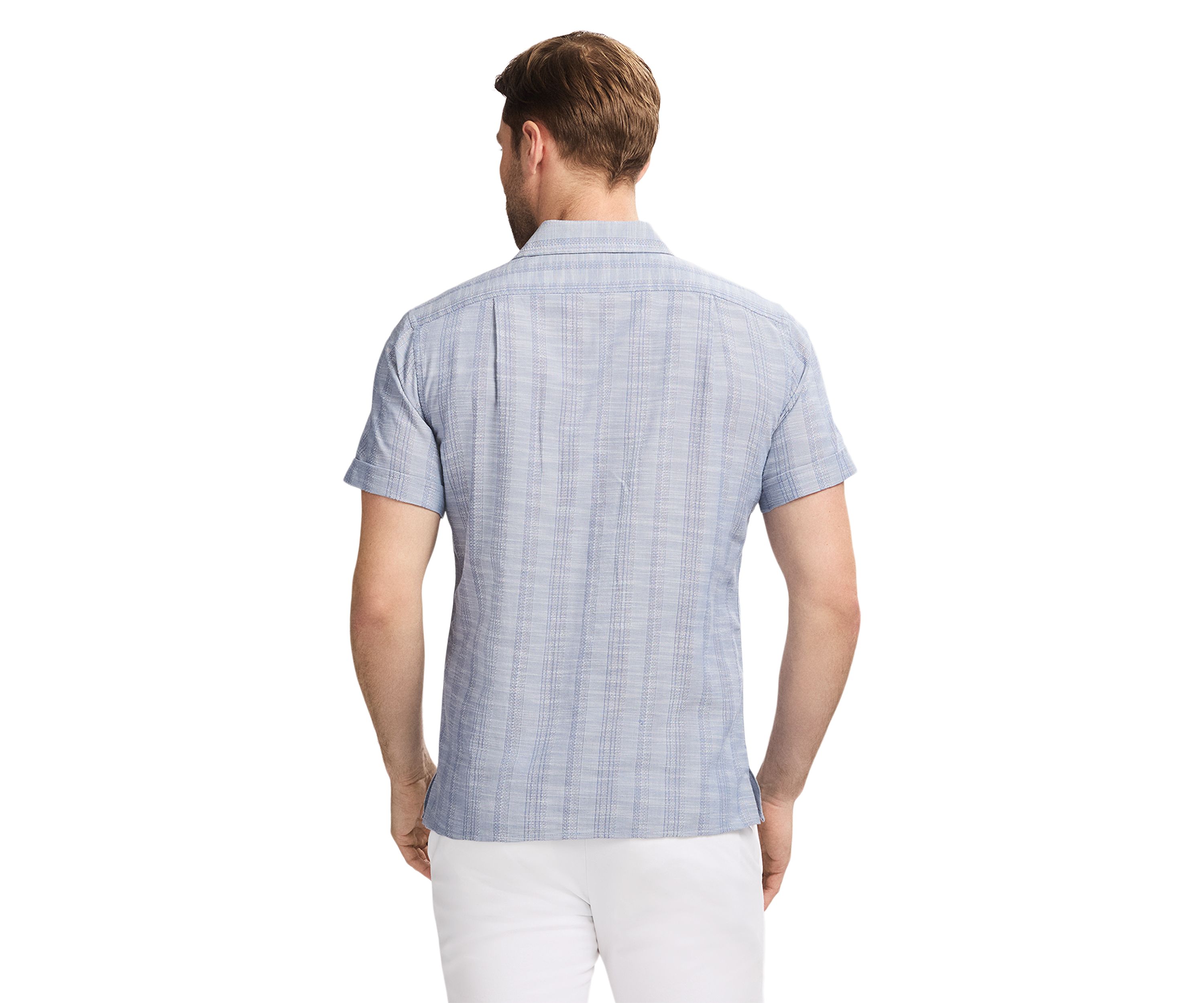 Short Sleeve Woven Saltwater Dune Texture Button Up Shirt