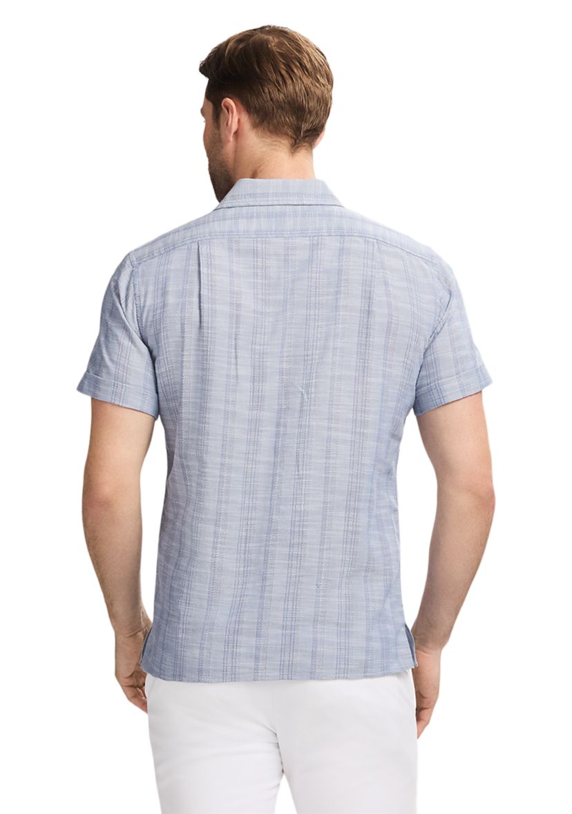 Short Sleeve Woven Saltwater Dune Texture Button Up Shirt