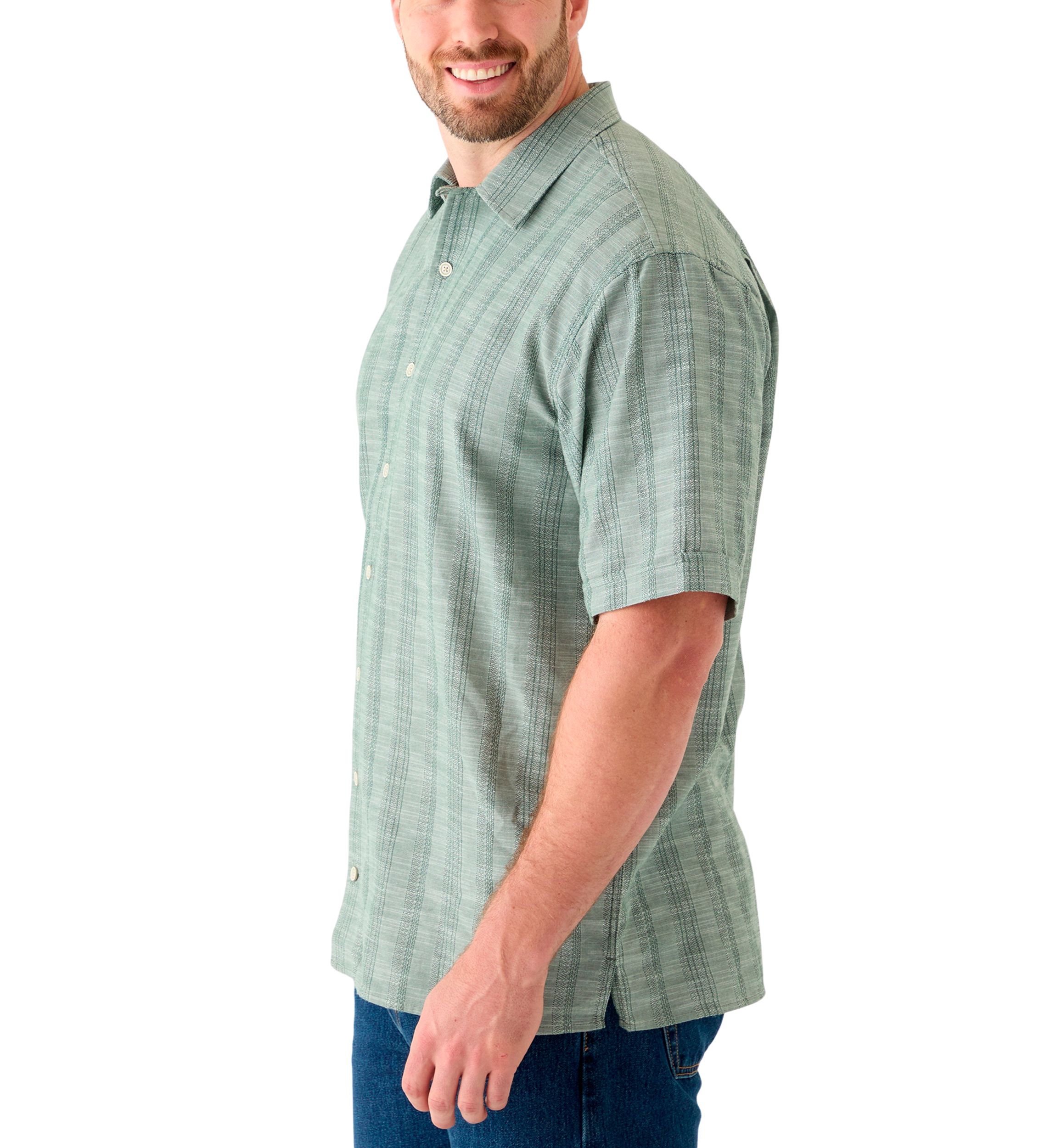 Big & Tall Short Sleeve Lux Saltwater Tonal Stripe Shirt
