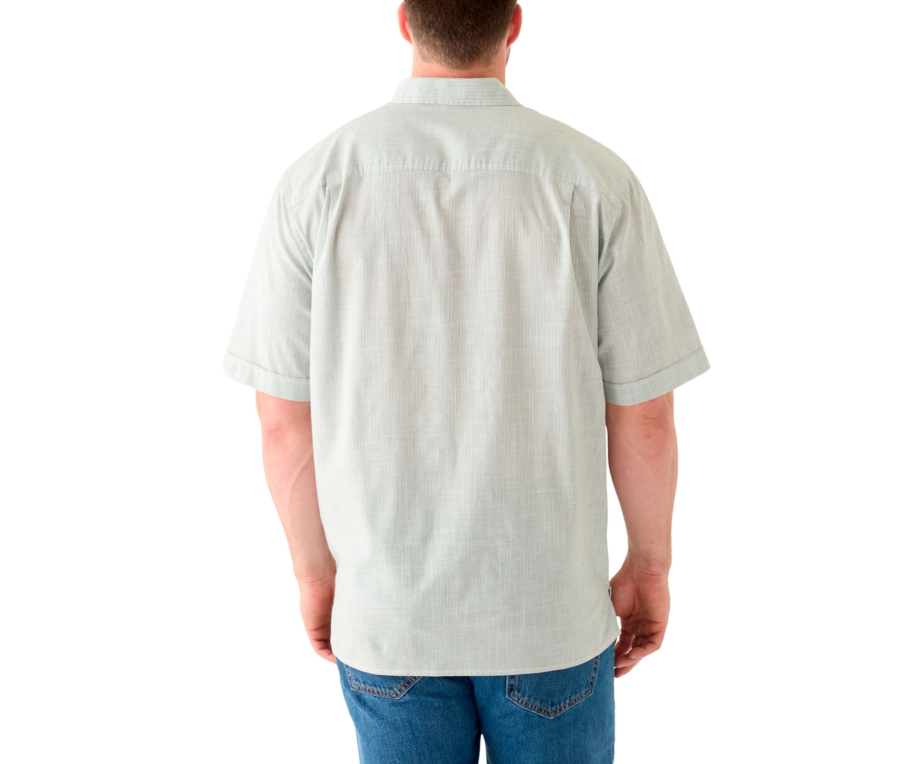 Big & Tall Short Sleeve Lux Saltwater Dunes Mini Vertical Stripe Shirt