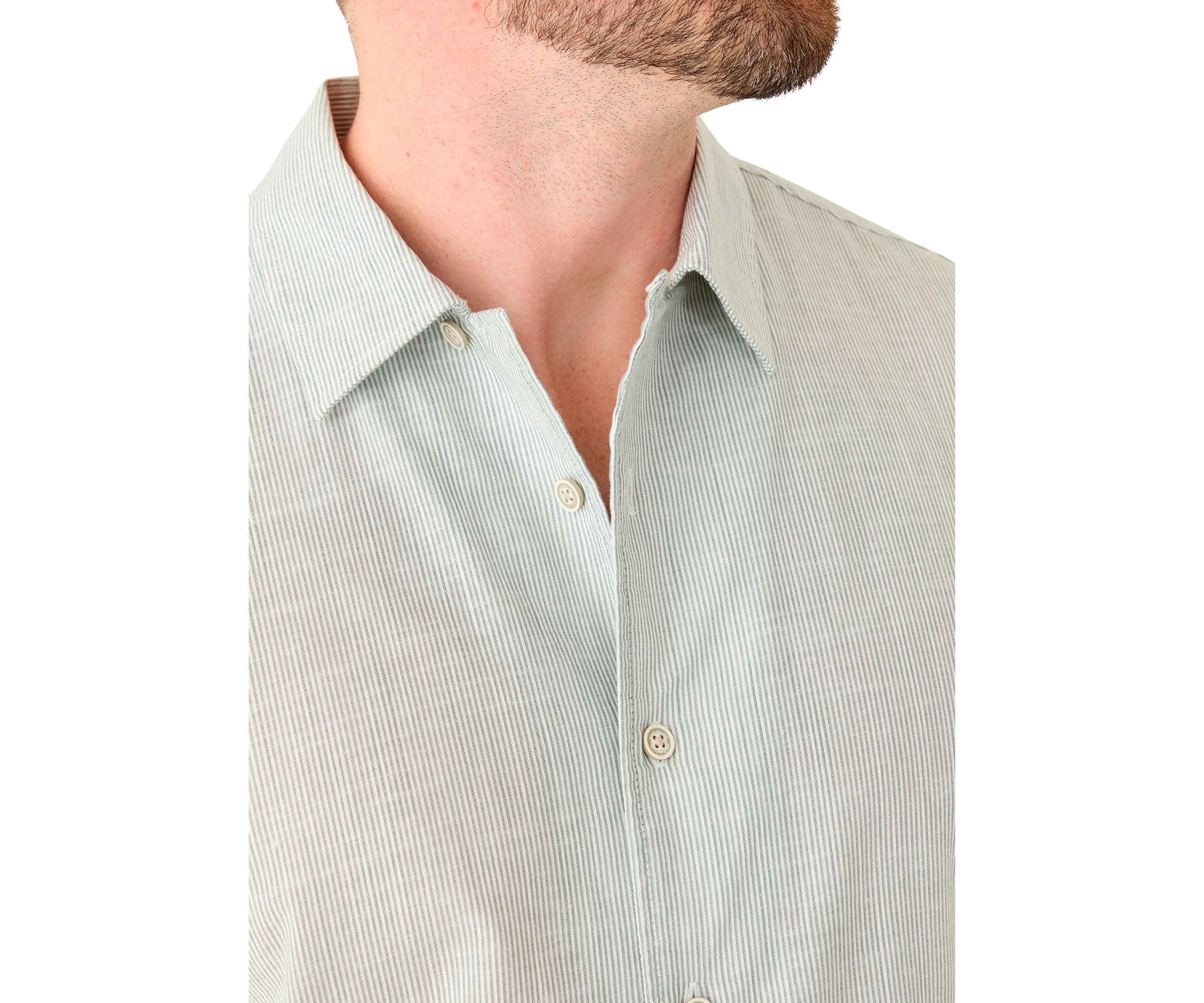 Big & Tall Short Sleeve Lux Saltwater Dunes Mini Vertical Stripe Shirt