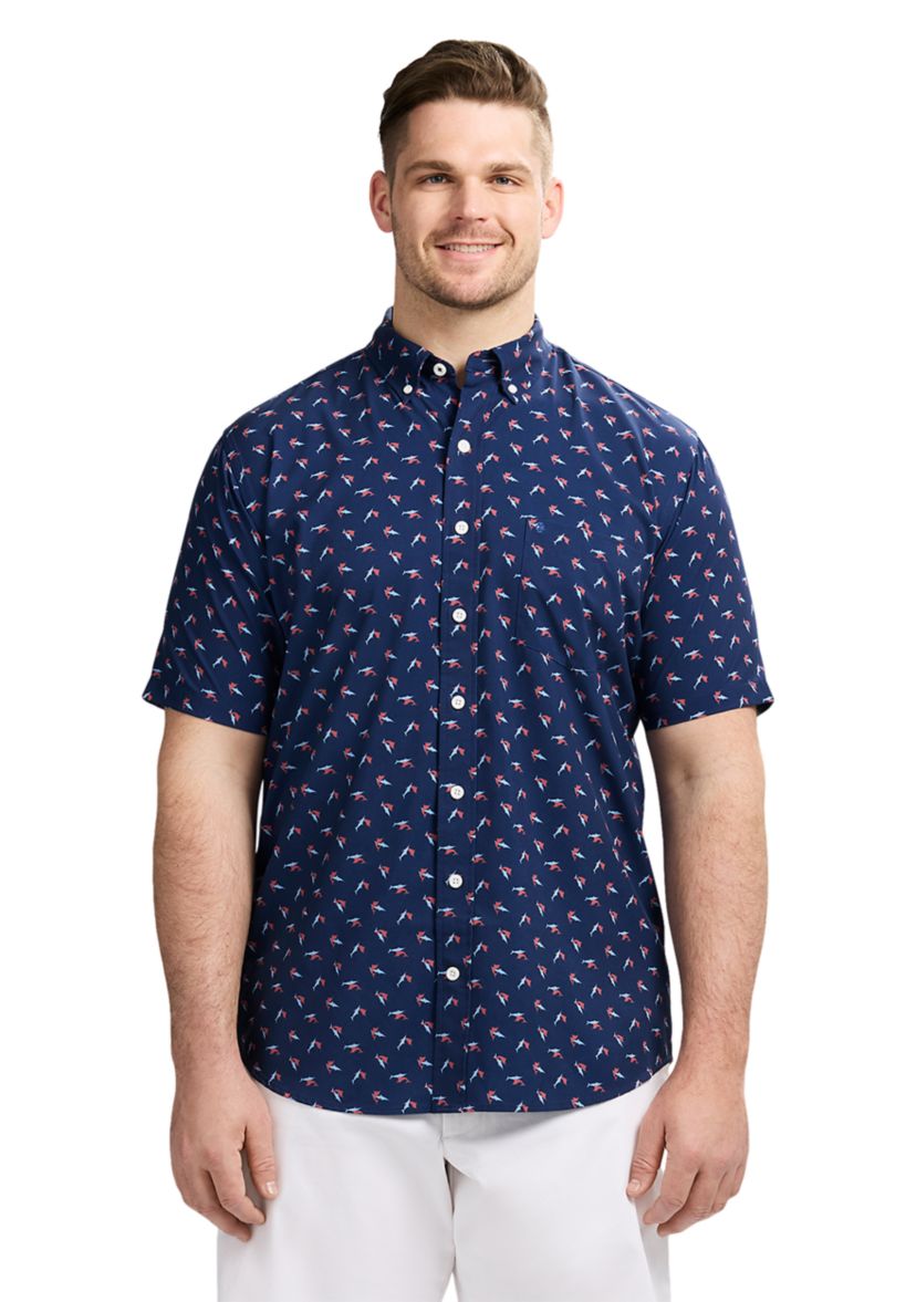 Big & Tall Short Sleeve Breeze Marlin Print Shirt