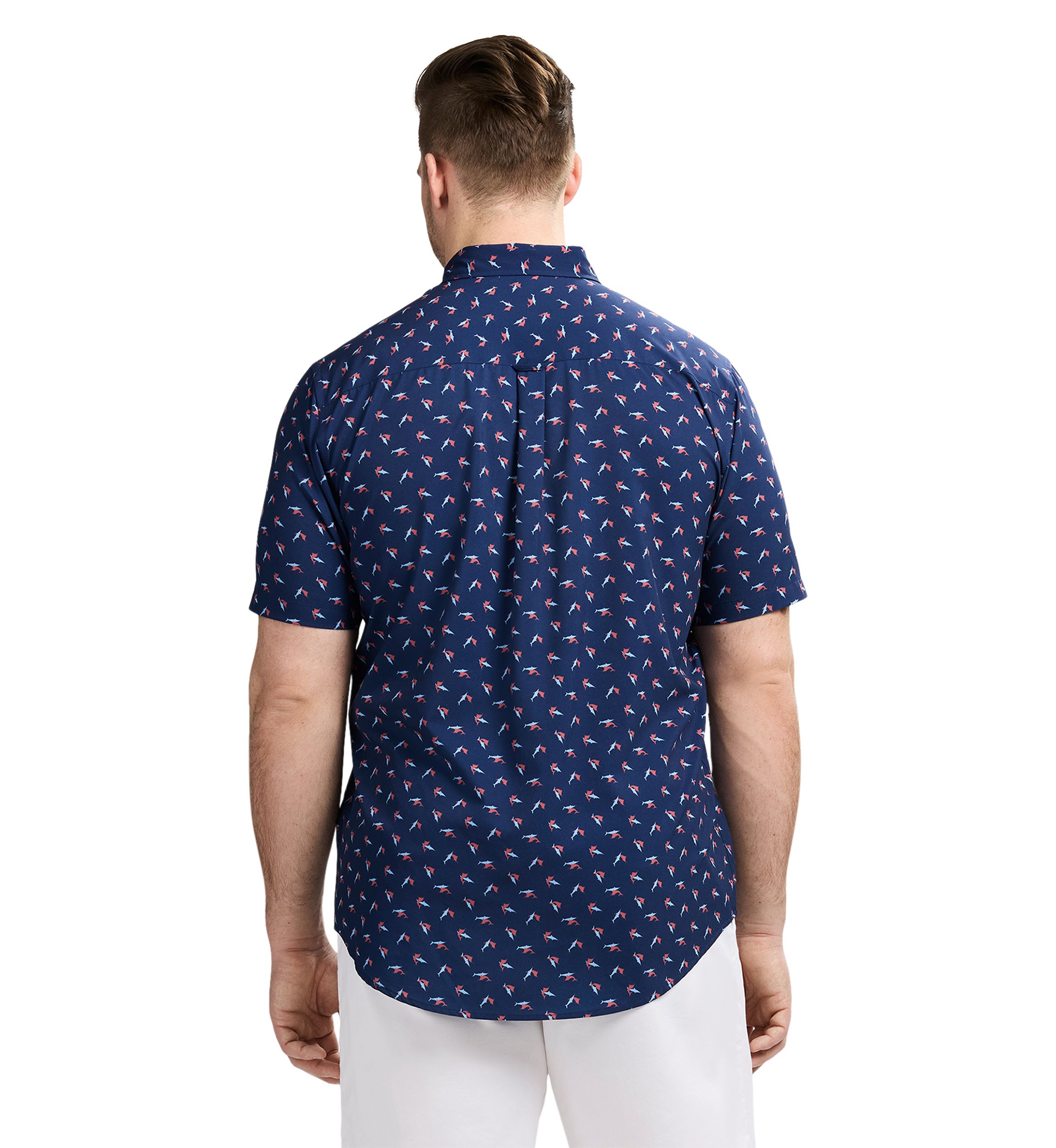 Big & Tall Short Sleeve Breeze Marlin Print Shirt