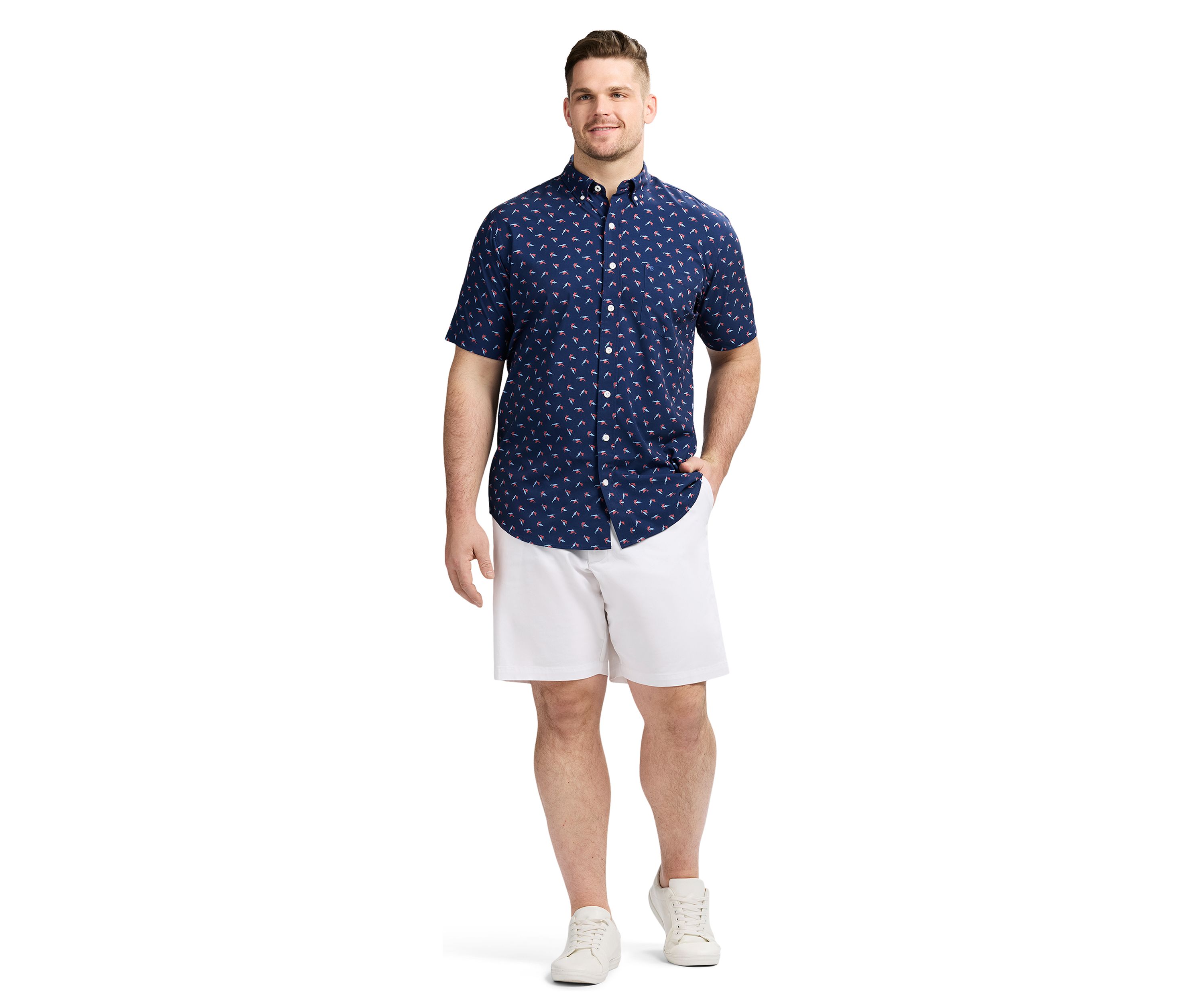 Big & Tall Short Sleeve Breeze Marlin Print Shirt