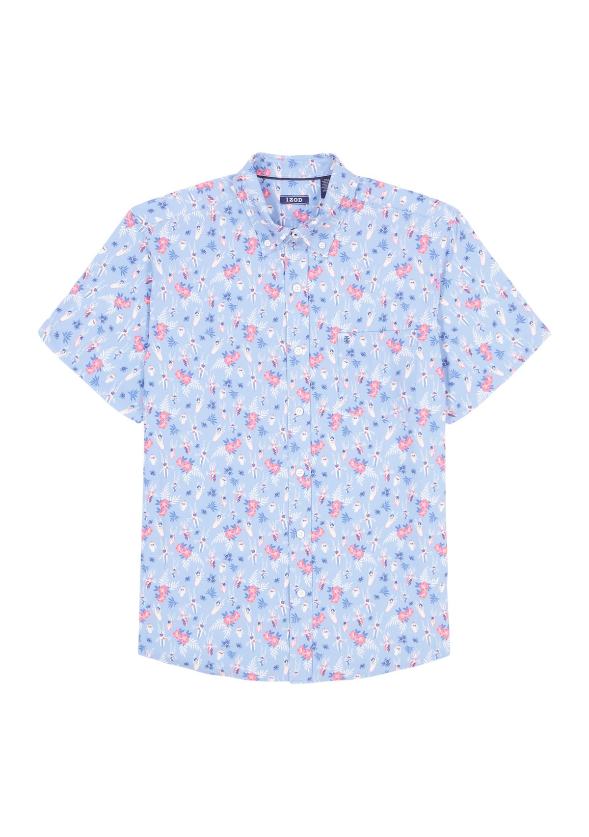 Breeze Woven Surfing Print Button Up Shirt 