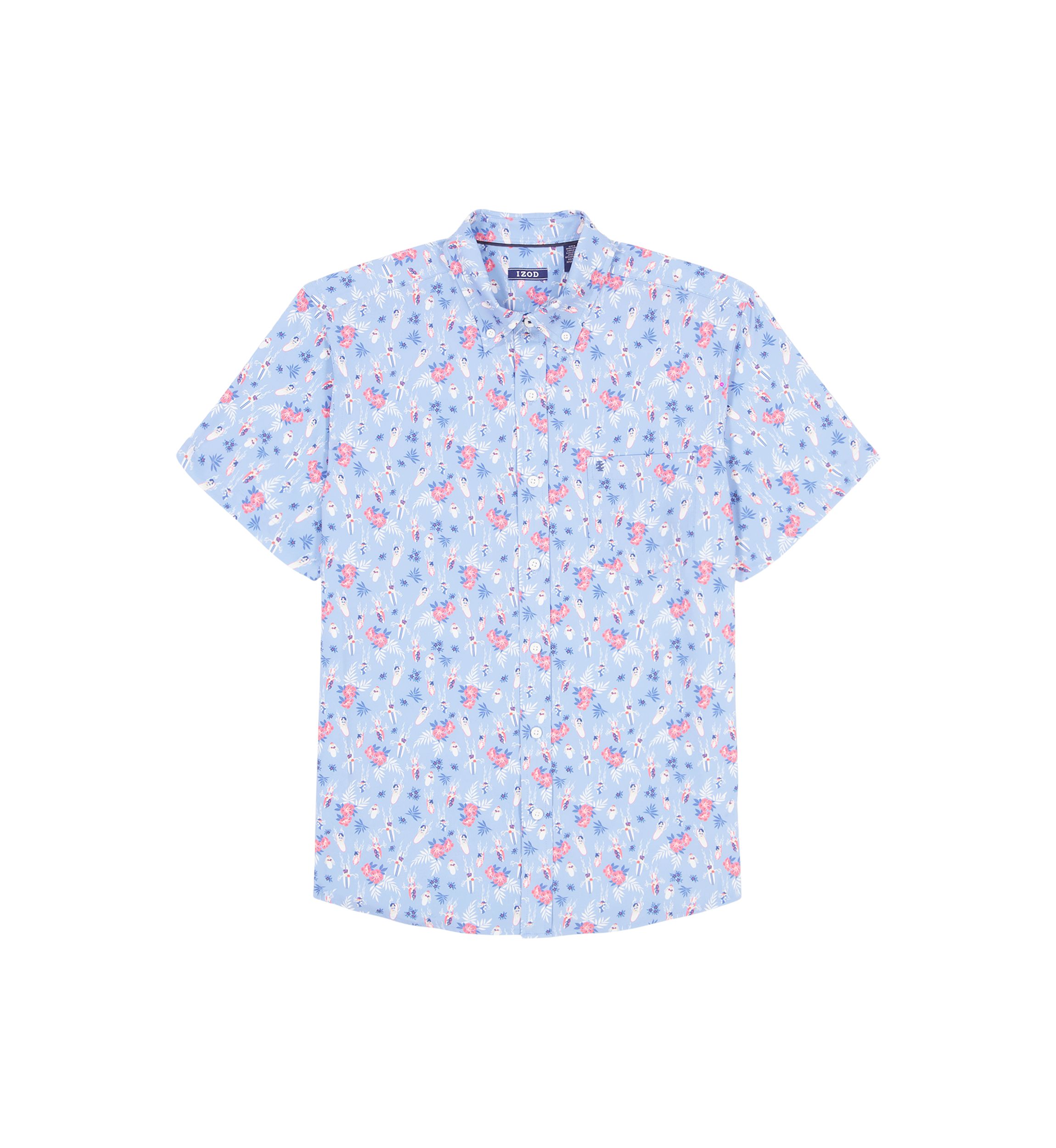 Breeze Woven Surfing Print Button Up Shirt 