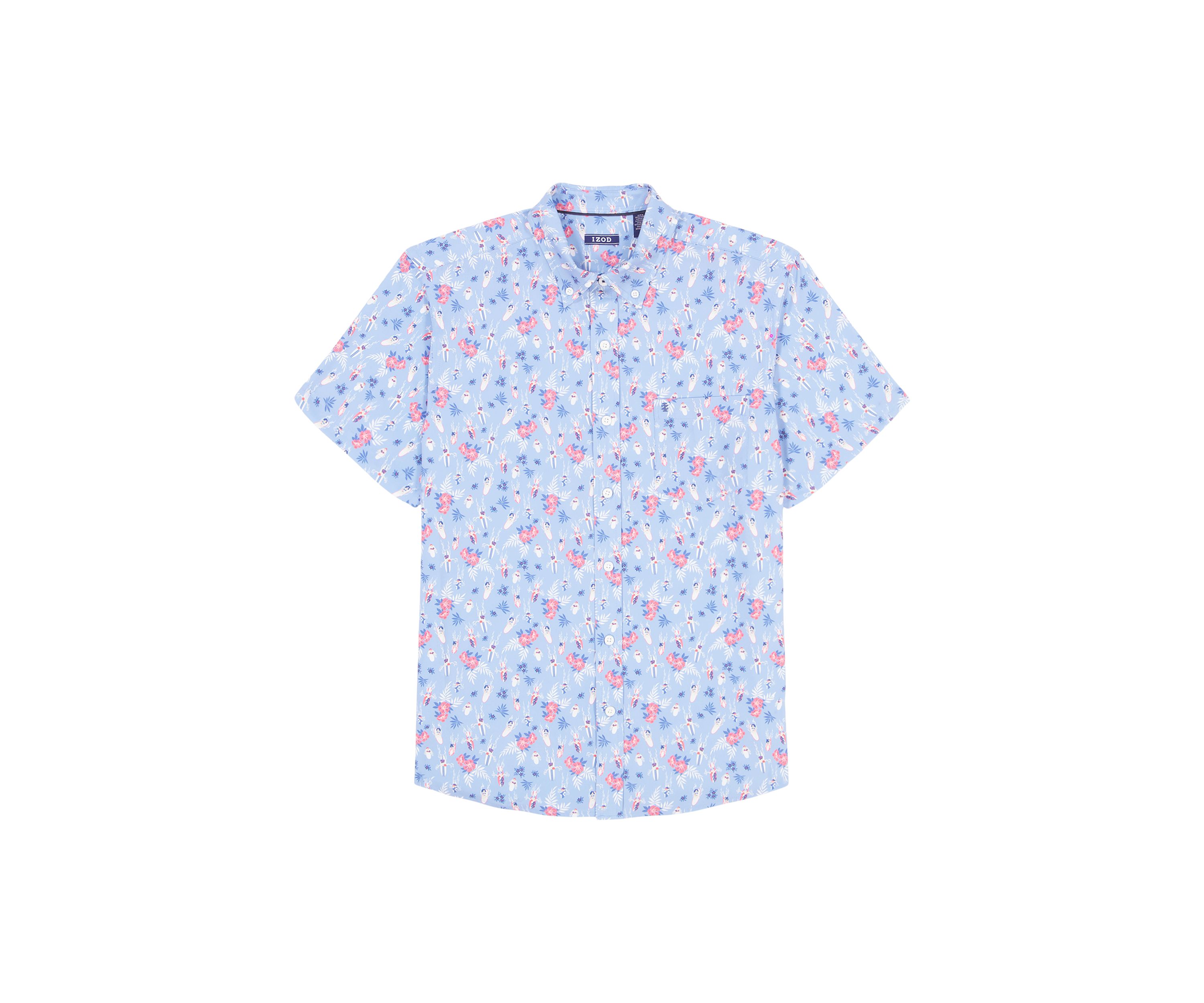 Breeze Woven Surfing Print Button Up Shirt 