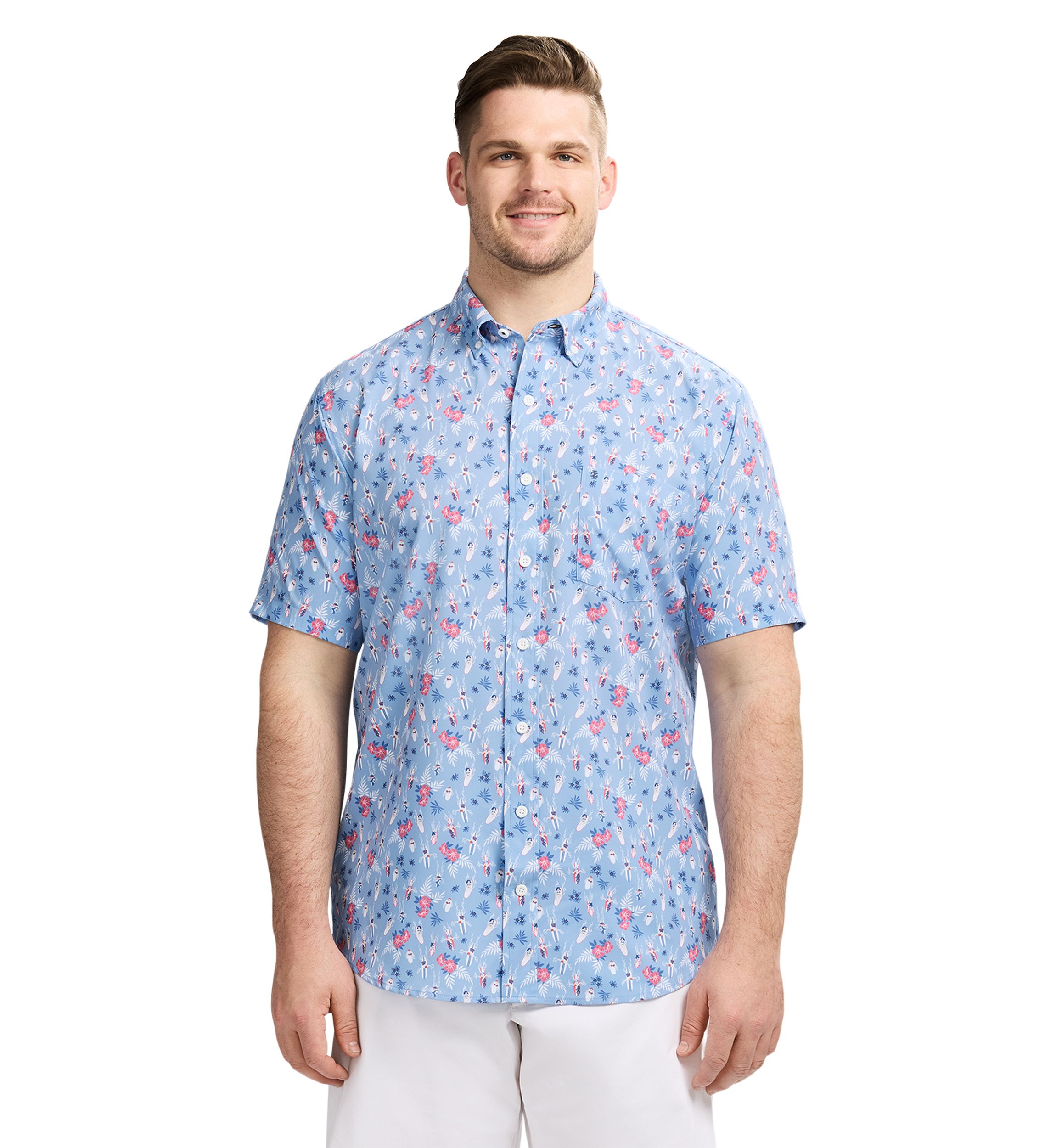 Big & Tall Short Sleeve Breeze Surfer Print Shirt