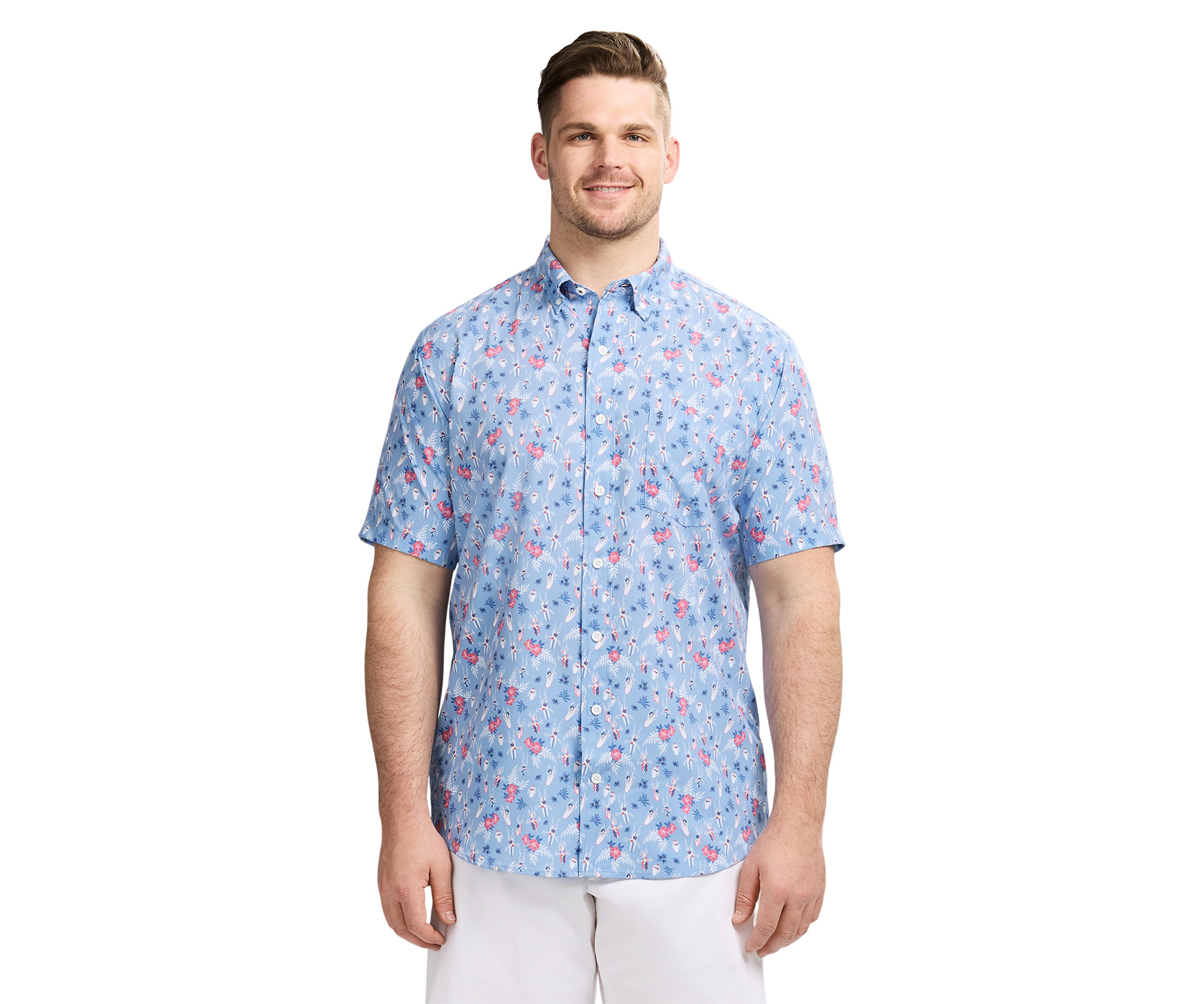 Big & Tall Short Sleeve Breeze Surfer Print Shirt