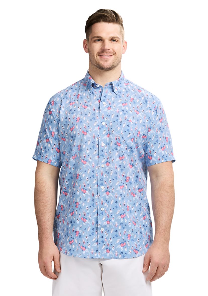 Big & Tall Short Sleeve Breeze Surfer Print Shirt