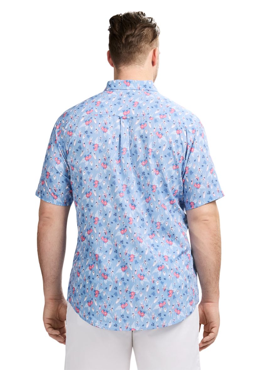 Big & Tall Short Sleeve Breeze Surfer Print Shirt