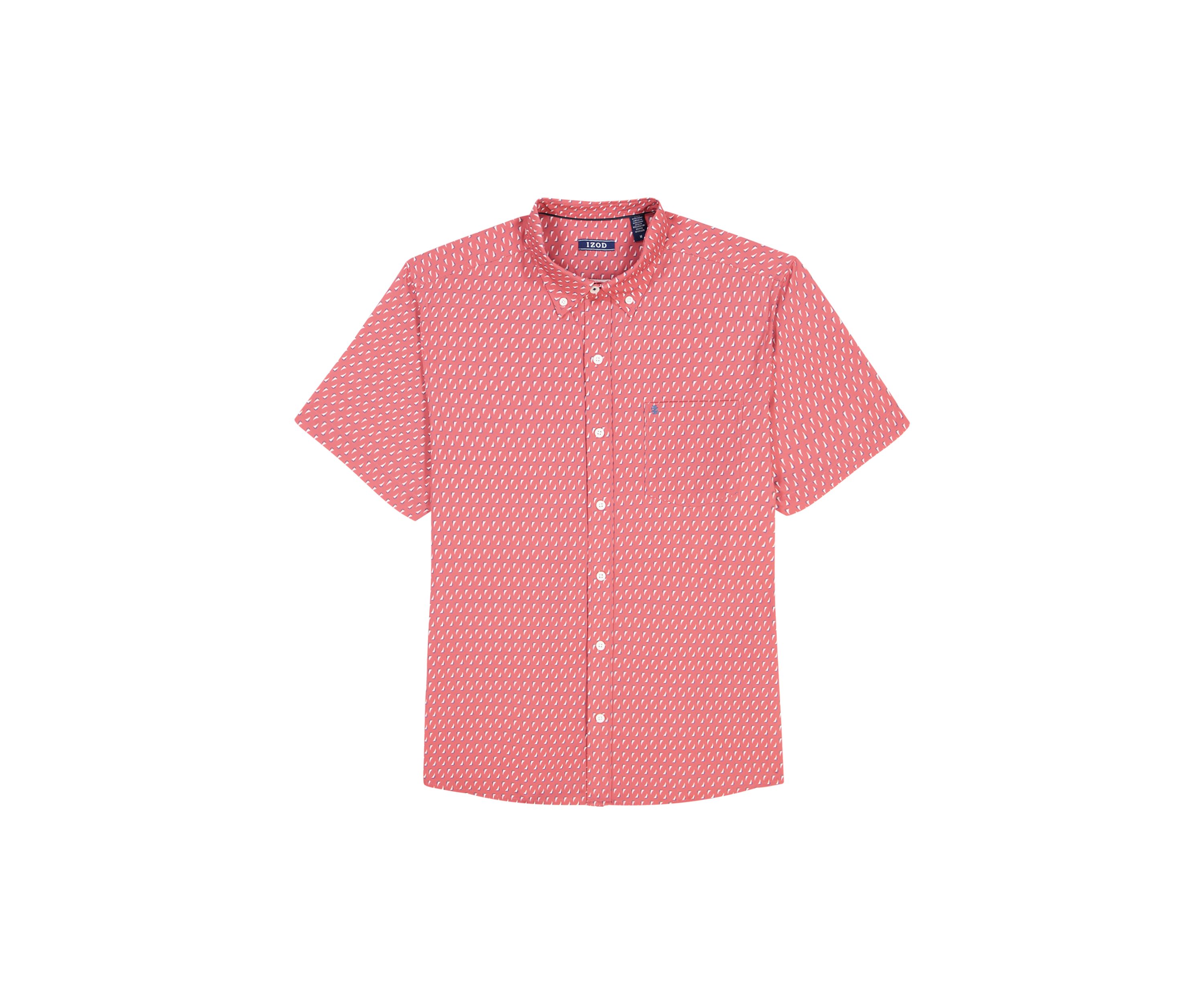 Short Sleeve Breeze Woven Geometric Print Shirt