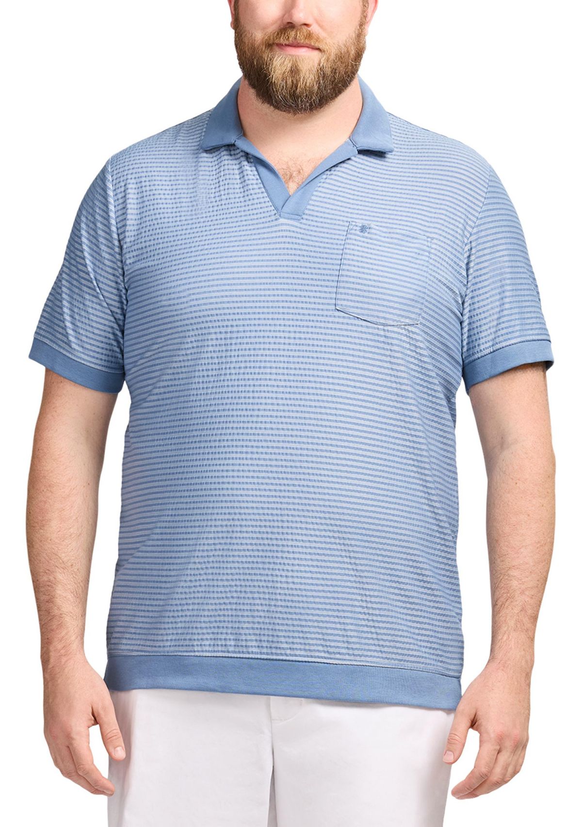 Big & Tall Short Sleeve Saltwater Dune Knit Texture Polo Shirt