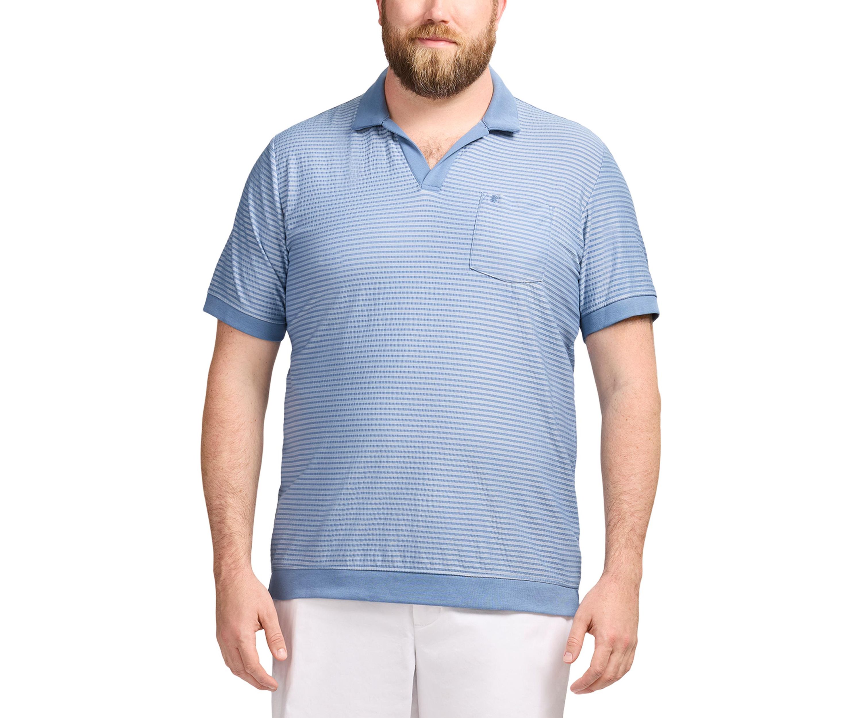 Big & Tall Short Sleeve Saltwater Dune Knit Texture Polo Shirt