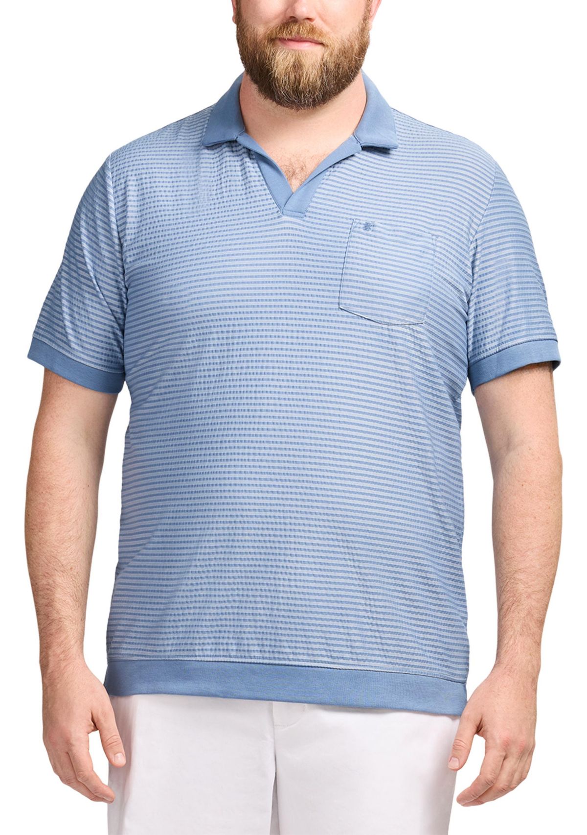 Big & Tall Short Sleeve Saltwater Dune Knit Texture Polo Shirt
