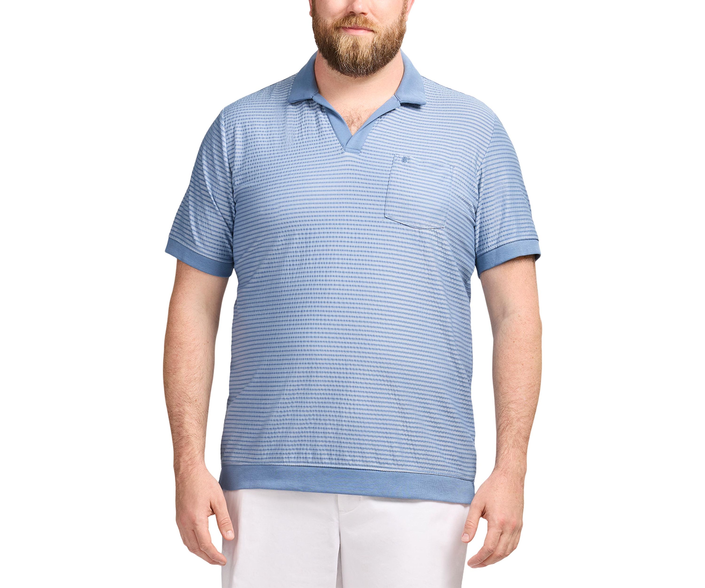 Big & Tall Short Sleeve Saltwater Dune Knit Texture Polo Shirt