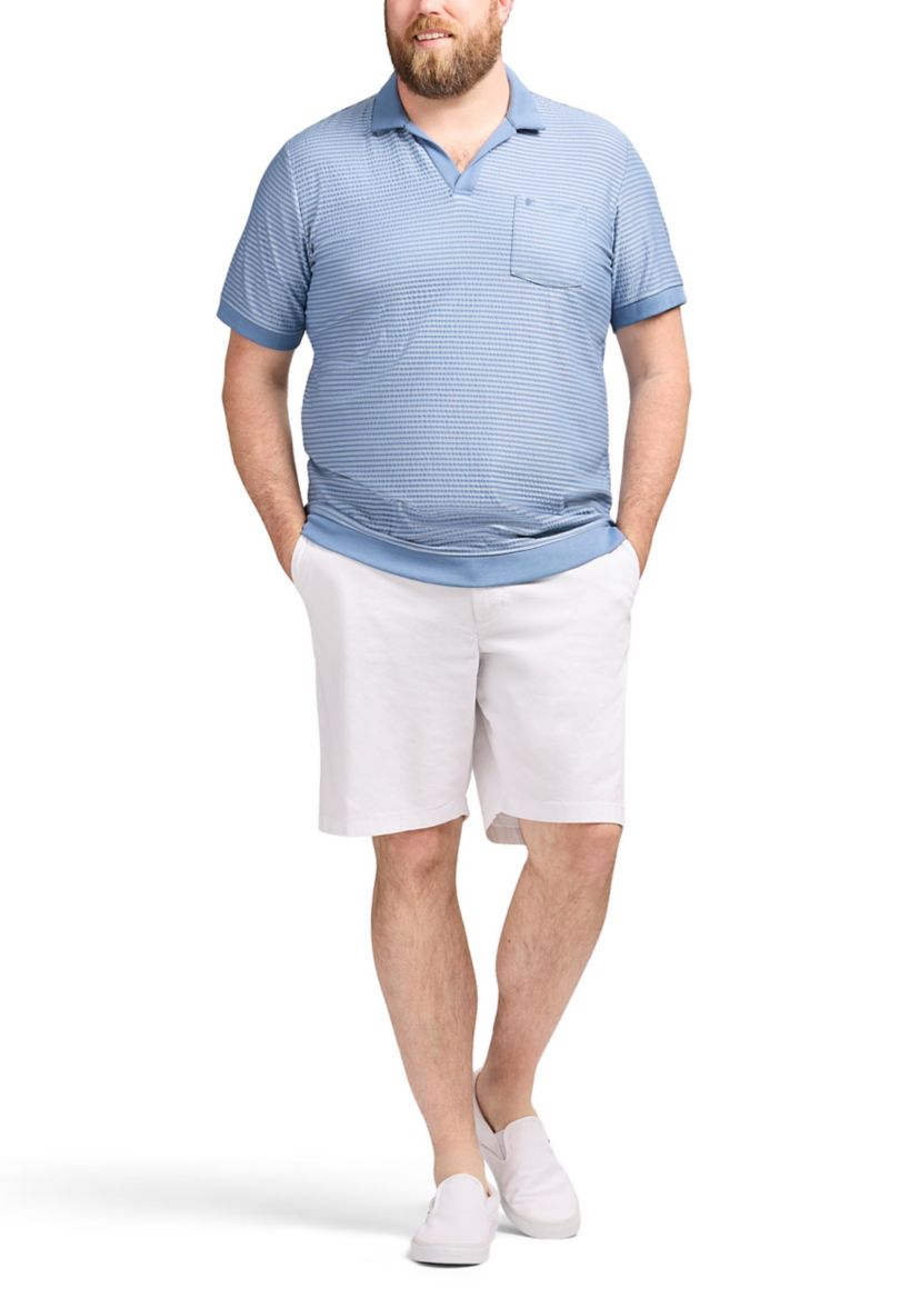 Big & Tall Short Sleeve Saltwater Dune Knit Texture Polo Shirt
