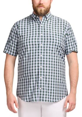 IZOD Men's Big & Tall Short Sleeve Breeze Woven Plaid Shirt