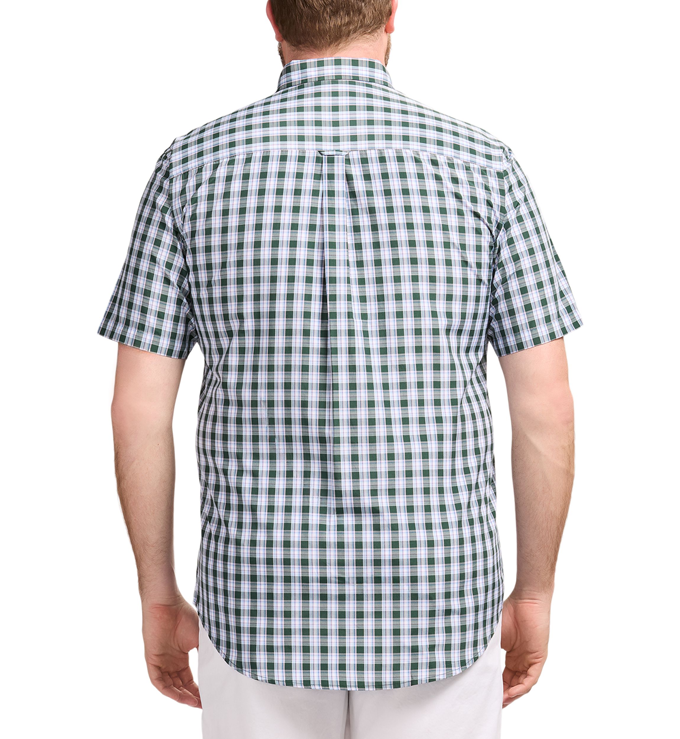 Big & Tall Short Sleeve Breeze Woven Plaid Shirt