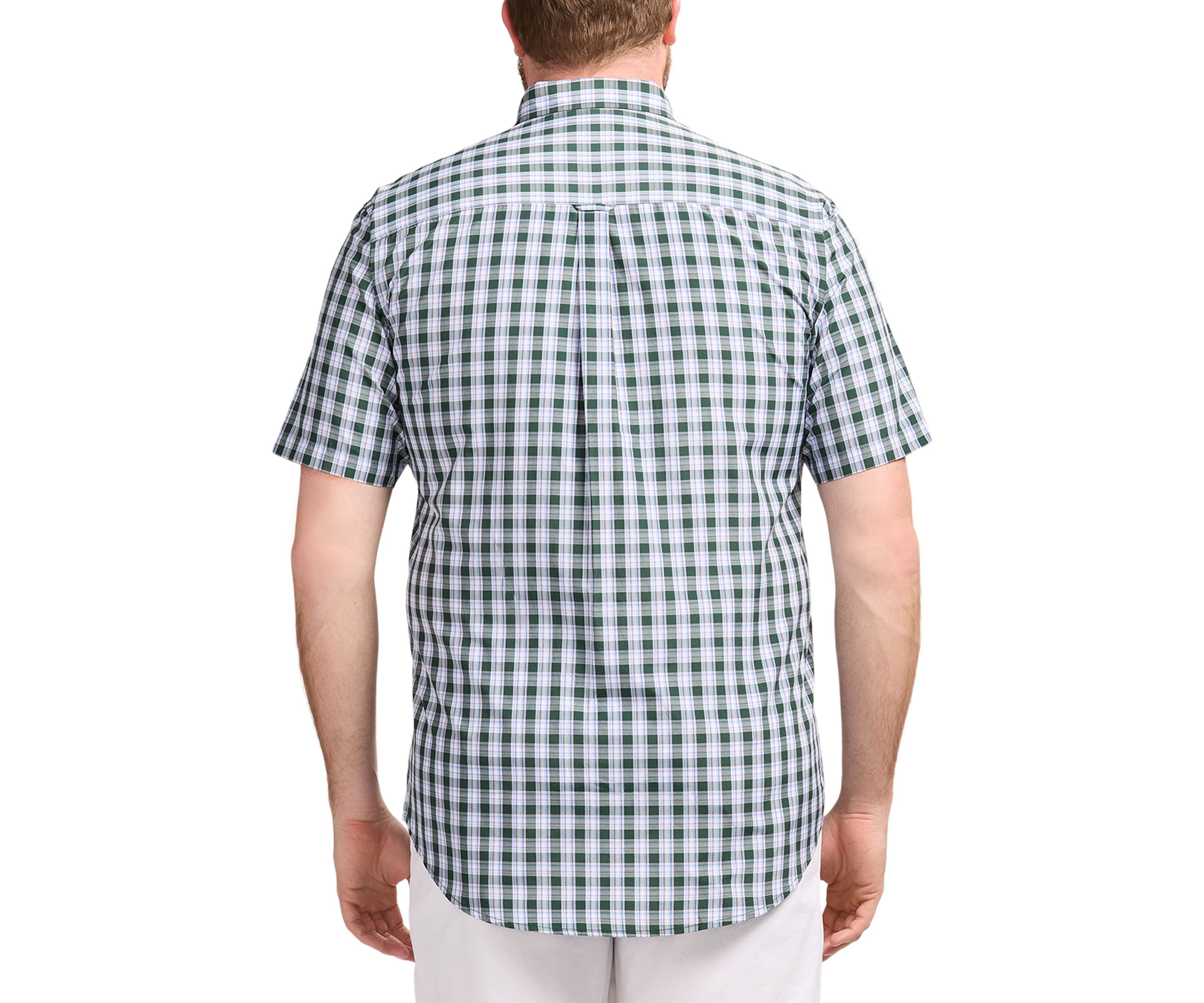 Big & Tall Short Sleeve Breeze Woven Plaid Shirt