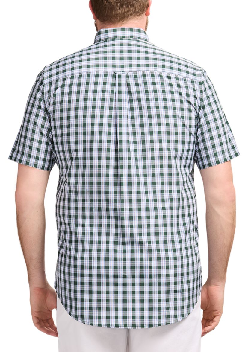 Big & Tall Short Sleeve Breeze Woven Plaid Shirt